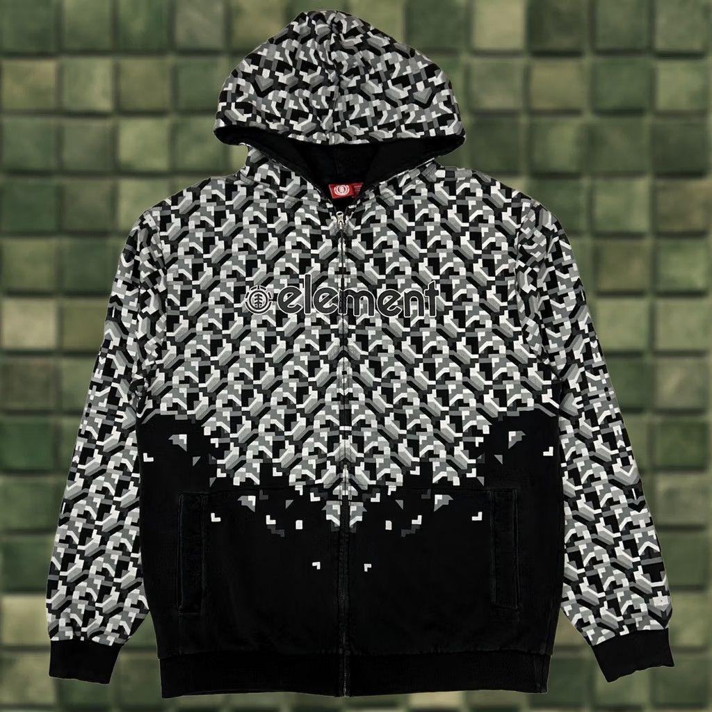 Element VINTAGE Element Skateboards Hoodie Graphic Y2K XL Skate 2000s Zip Black Mens Size US XL / EU 56 / 4 - 1 Thumbnail