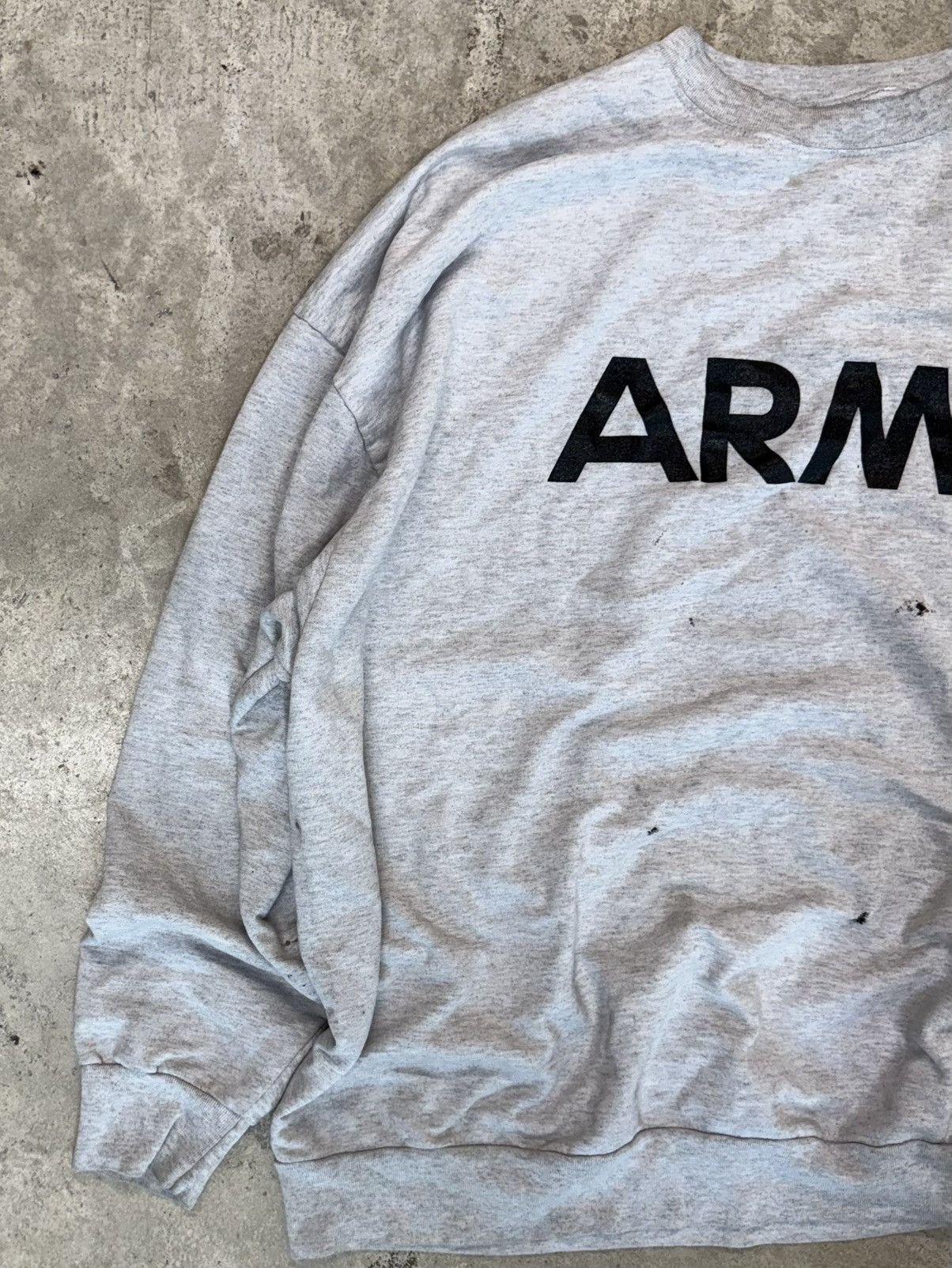Vintage Vintage Trashed Army Crewneck Size US L / EU 52-54 / 3 - 3 Thumbnail
