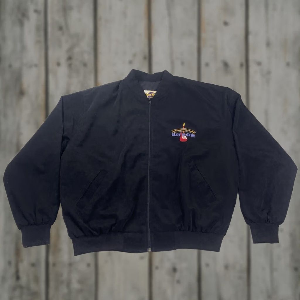 Hard Rock Cafe VINTAGE Hard Rock Cafe Jacket XL Bomber Men Black 90s Las Vegas Casino Slot Player Vintage (no extra text) Size US XL / EU 56 / 4 - 1 Thumbnail