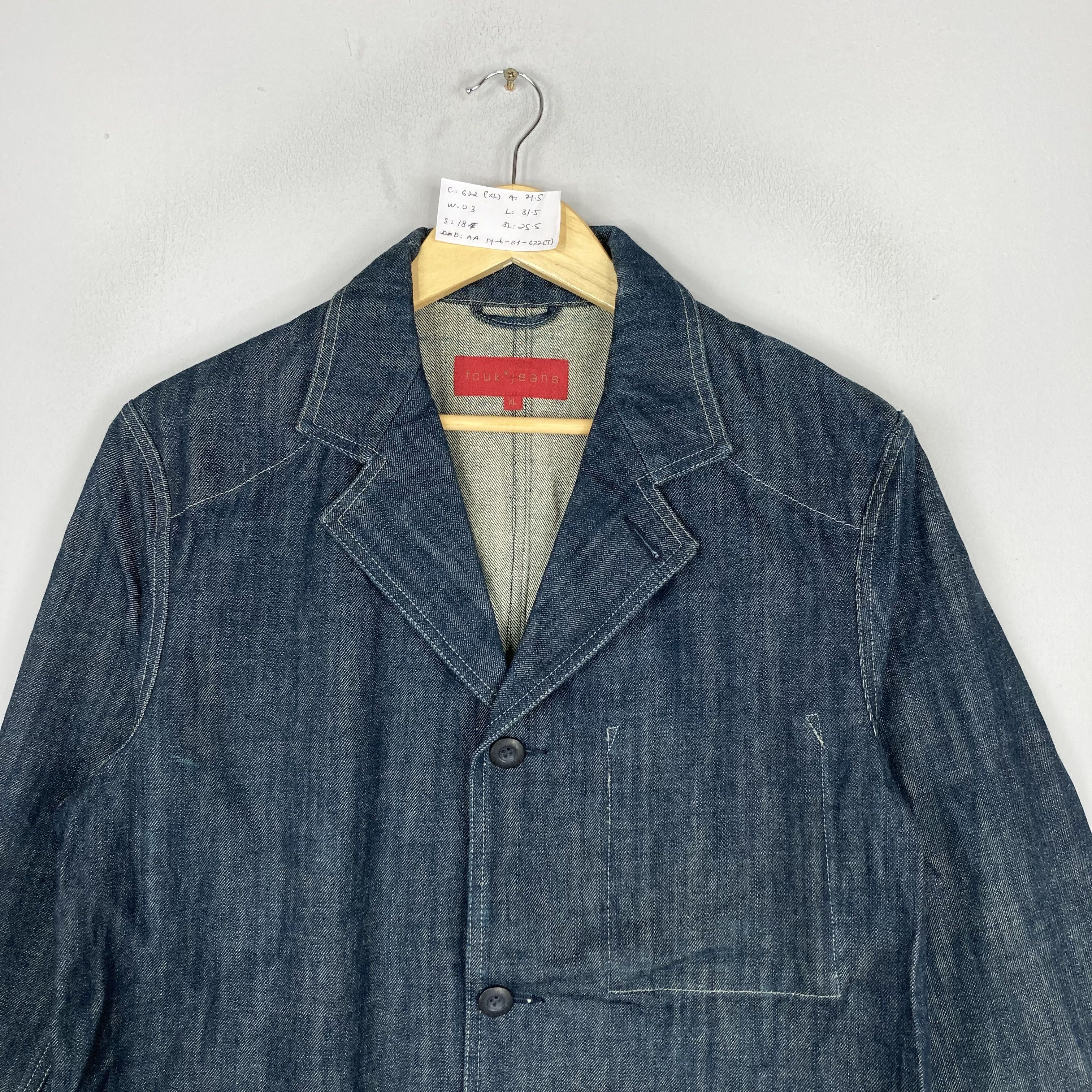 FCUK Vintage FCUK JEANS Japanese Brand Indigo Denim Chore Jacket Size US XL / EU 56 / 4 - 2 Thumbnail