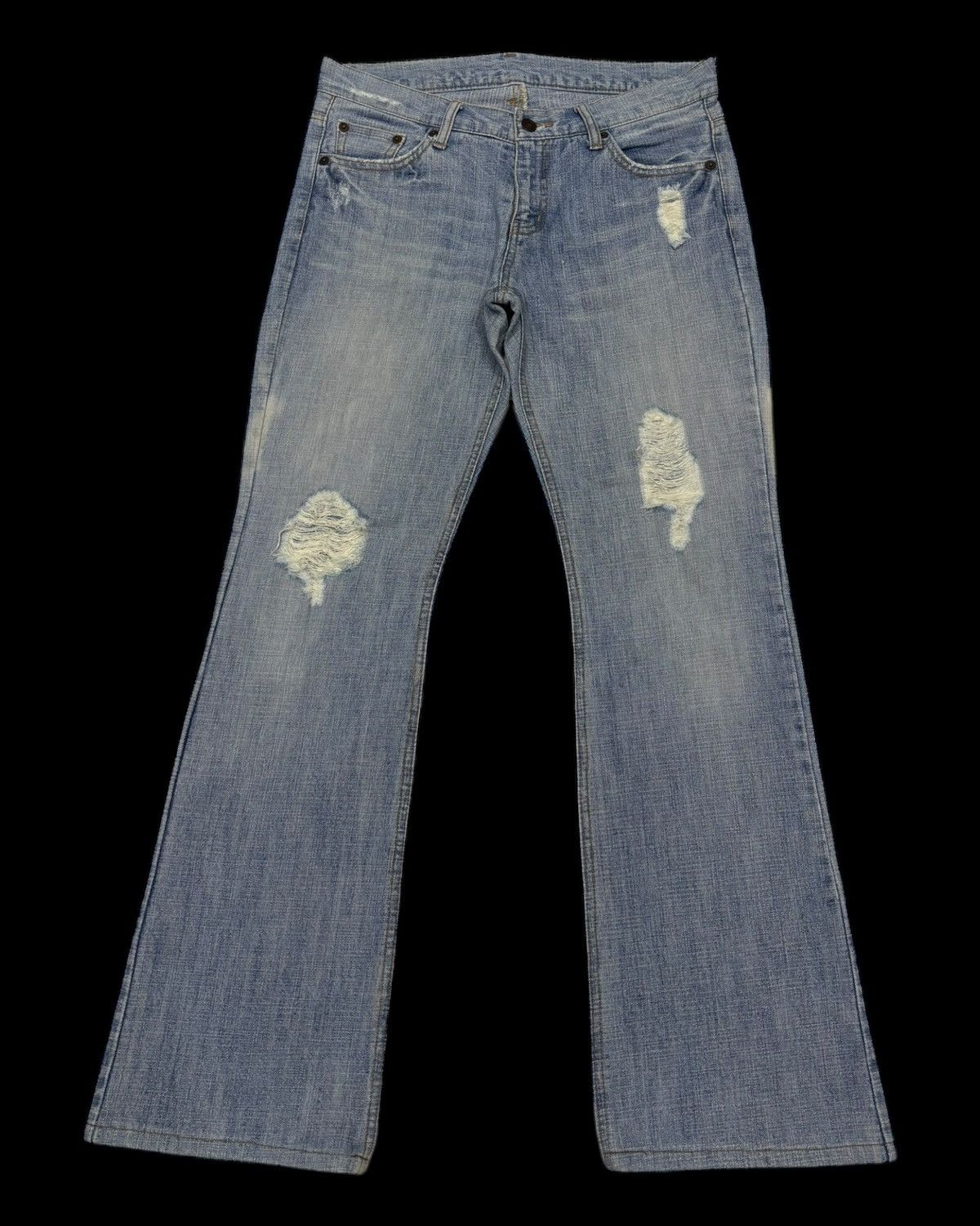 14th Addiction × KMRii × Yasuyuki Ishii Flare Jeans Japanese Brand Bootcut Faded Jeans Size US 31 - 1 Thumbnail