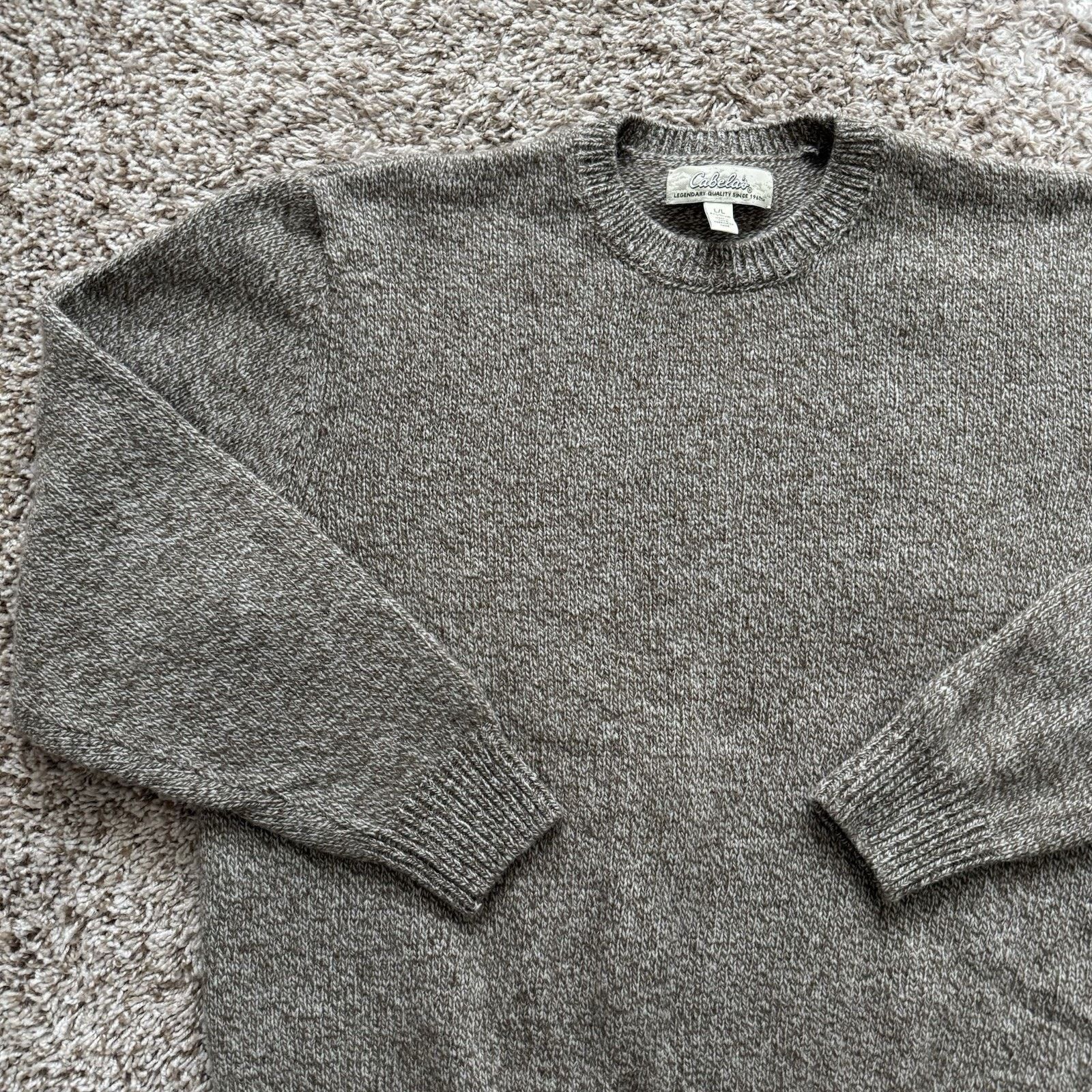 Cabelas Cabelas Pullover Sweater Wool Nylon Blend Crew Neck Brown Size US L / EU 52-54 / 3 - 2 Thumbnail