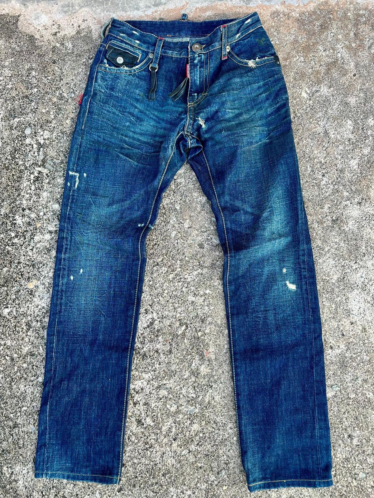 Dsquared2 Dsquared2 Tartan Leather Distressed Jeans Size US 30 / EU 46 - 1 Thumbnail
