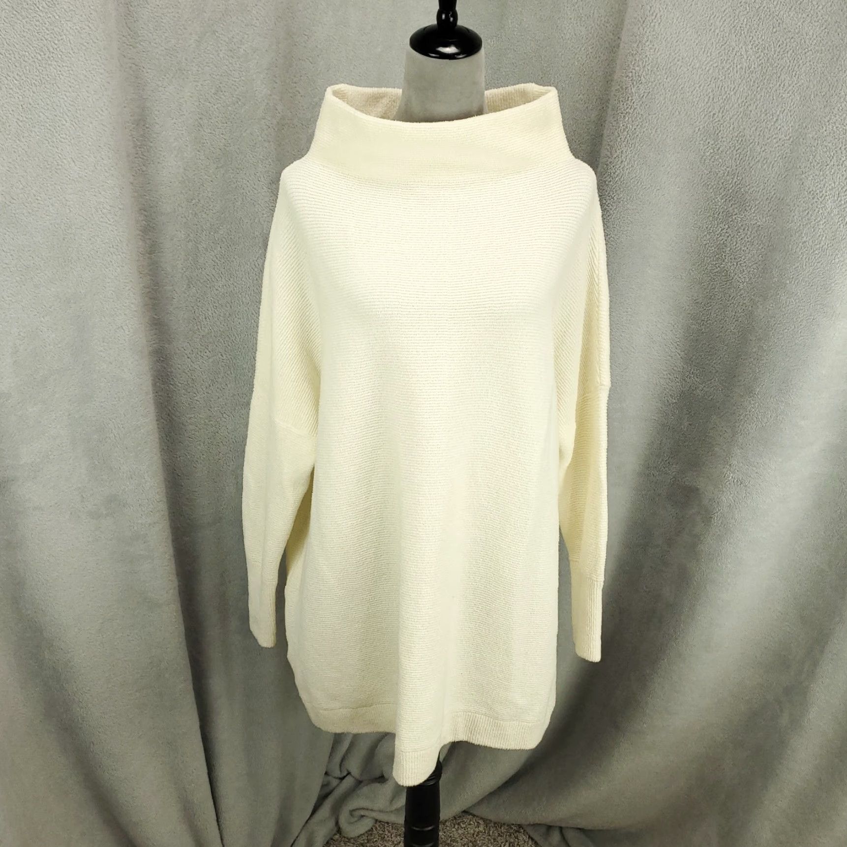 Free People Free People Womens Pullover Sweater Turtleneck White Oversized Casual Knit Long Sleeve M Womens Size M / US 6-8 / IT 42-44 - 2 Thumbnail