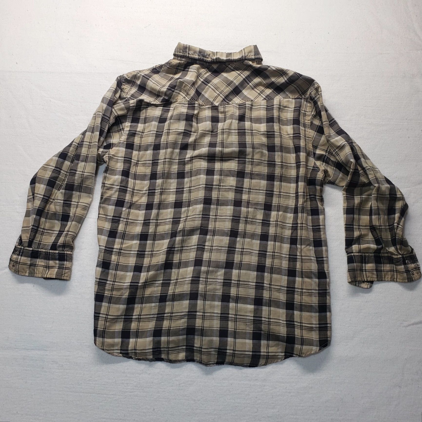Vintage VINTAGE Plains Western Wear Shirt Adult XL Plaid Brown Cowboy Button-Up Snaps Chest Pockets Mens Size US XL / EU 56 / 4 - 8 Thumbnail