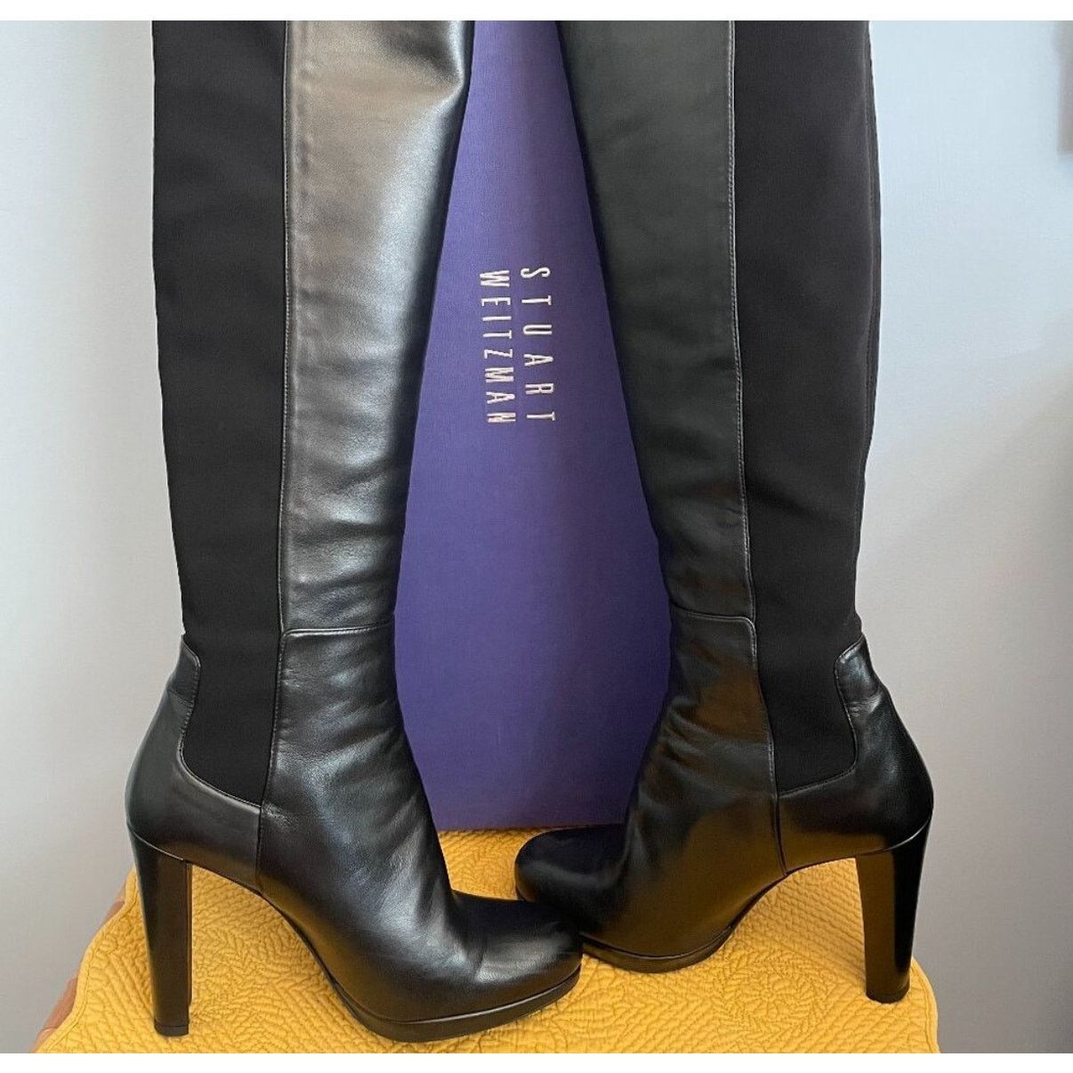 Stuart Weitzman Stuart Weitzman Napa Lowjack Leather & Neoprene Highway Boot Size US 10 / IT 40 - 7 Thumbnail