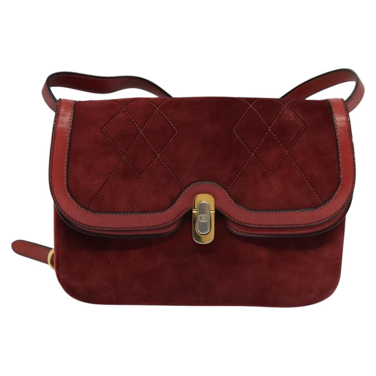 Gucci GUCCI Shoulder Bag Suede Vintage Red Gold Size ONE SIZE - 2 Thumbnail