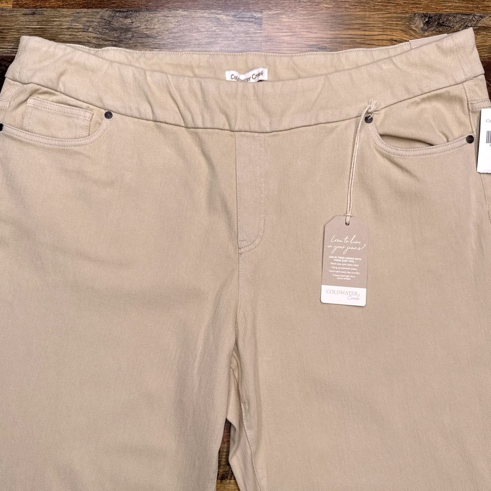 Coldwater Creek Coldwater Creek Jegging Womens 22W Stone Mod Rise Knit Denim Pull On Slim 5-Pocket Brown Cotton Spandex Womens Plus Jeans Size 40" / US 18 - 2 Thumbnail