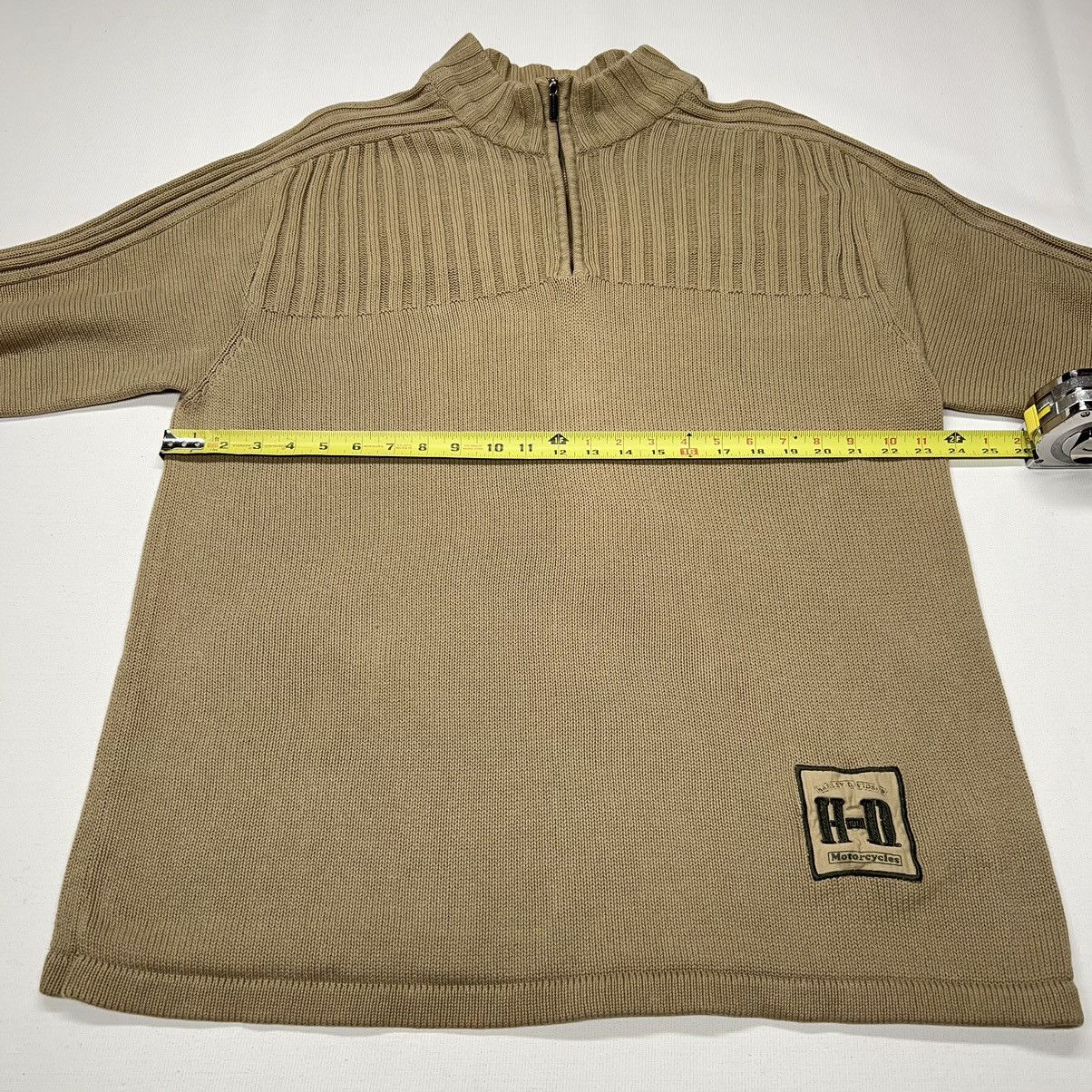 Harley Davidson × Vintage Harley Davidson Sweater Brown 1/4 Zip Logo Embroidered Size US XL / EU 56 / 4 - 16 Thumbnail