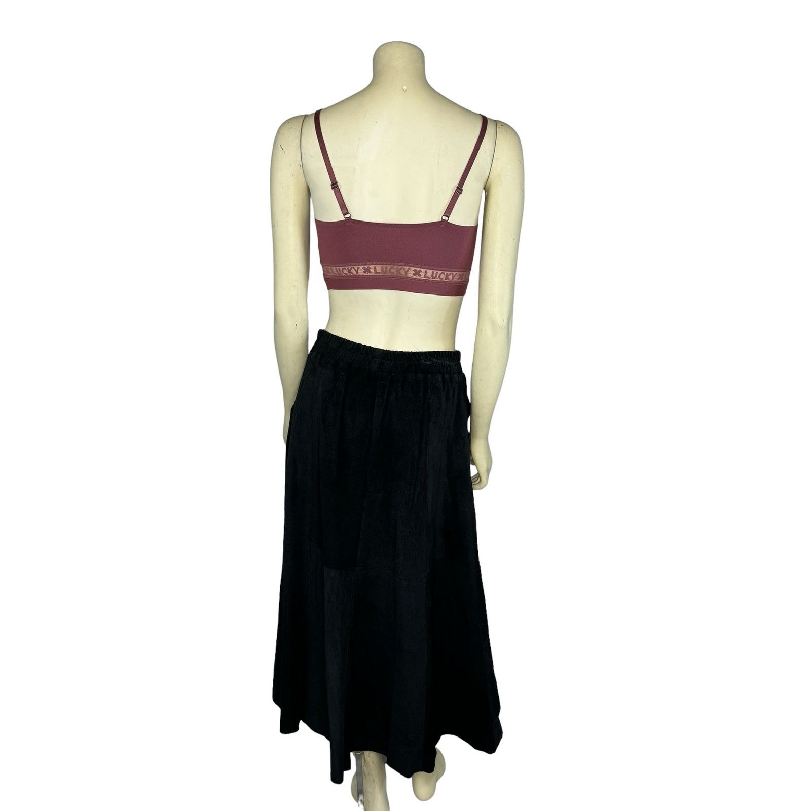 VTG Saks Fifth Avenue Patchwork Suede leather maxi Skirt L