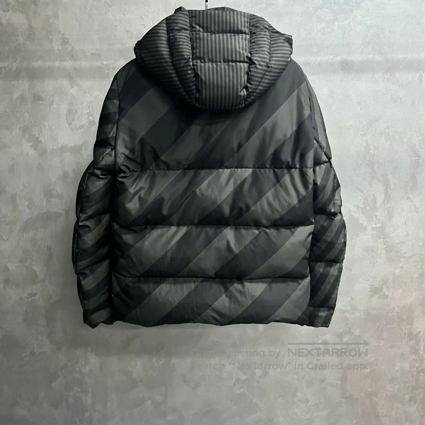 fendi black logo puff jacket with hood.