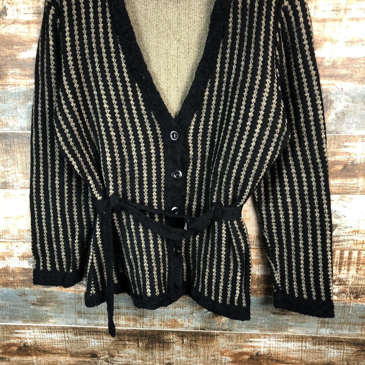 Homespun Knitwear × Japanese Brand La Vies Black Cardigan Knitwear #A1701 Size M / US 6-8 / IT 42-44 - 6 Thumbnail