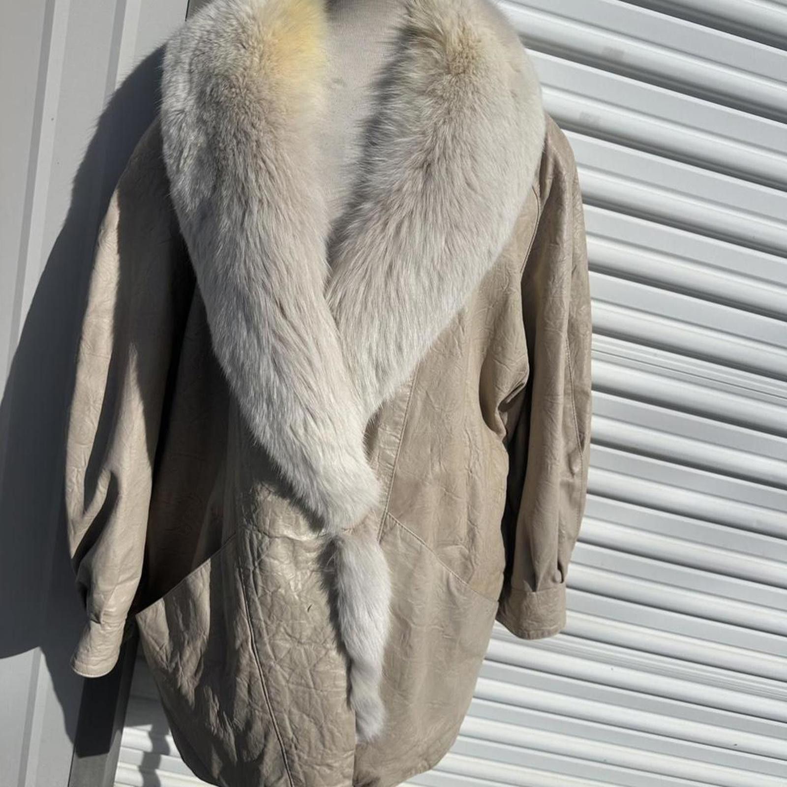 Other vintage 70s leather jacket with faux fur collar leather Size L / US 10 / IT 46 - 1 Thumbnail