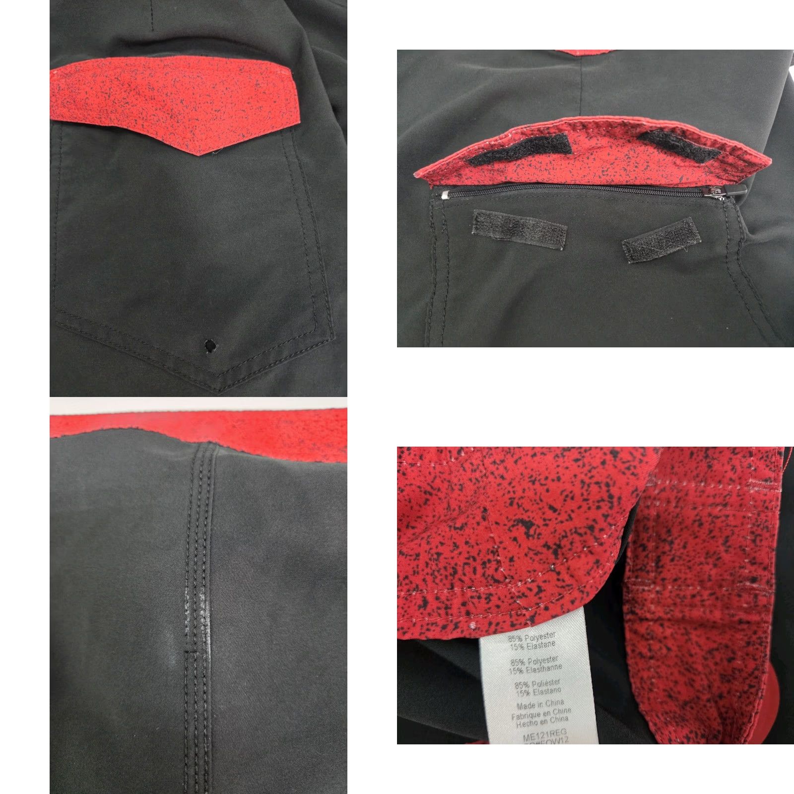 RVCA RVCA Board Shorts Black/Red 34 Surfer 4 Way Stretch Side Pocket Zip Mens Bottom Beach Band Swimwear Size US 34 / EU 50 - 8 Thumbnail
