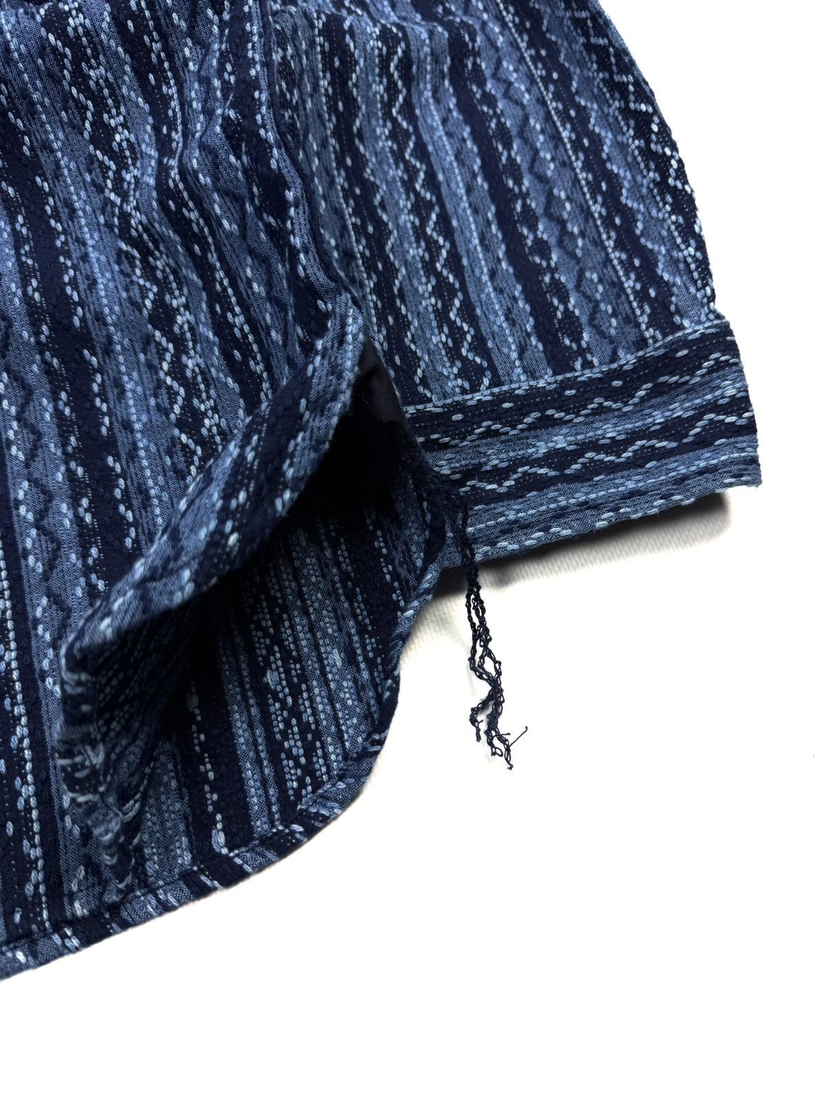Samurai Jeans Samurai Jeans Japanese Indigo Sashiko Stripe Work Shirt rare Size US XXL / EU 58 / 5 - 15 Thumbnail