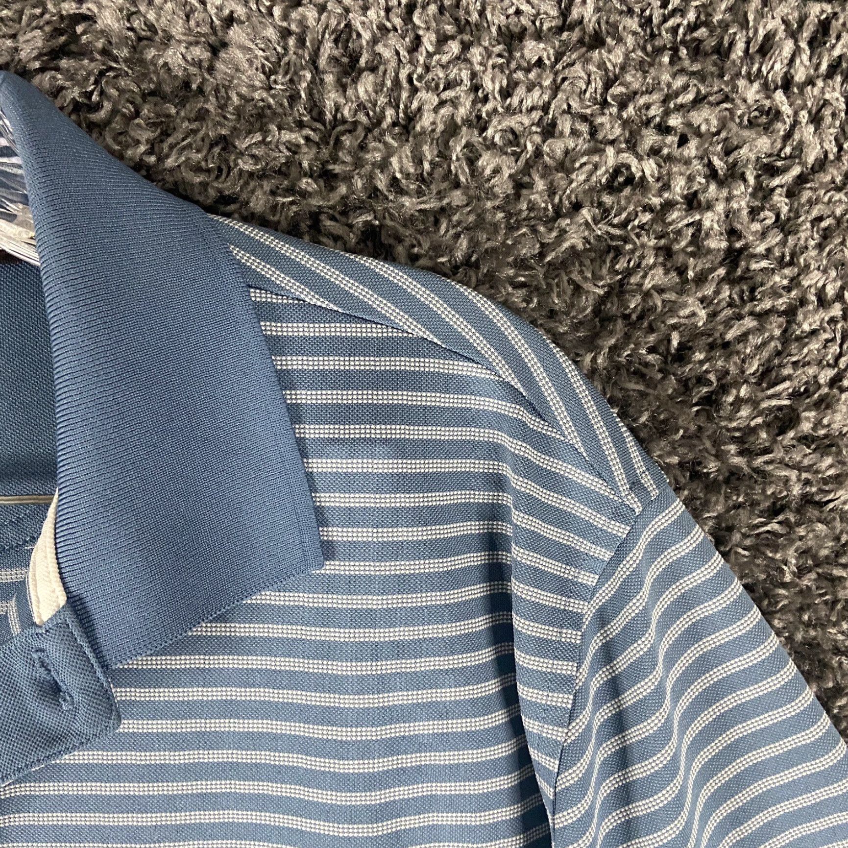 Vintage GREG NORMAN Play Dry Five Iron Polo Shirt Men M Blue Striped Polo M Mens Size US M / EU 48-50 / 2 - 6 Thumbnail