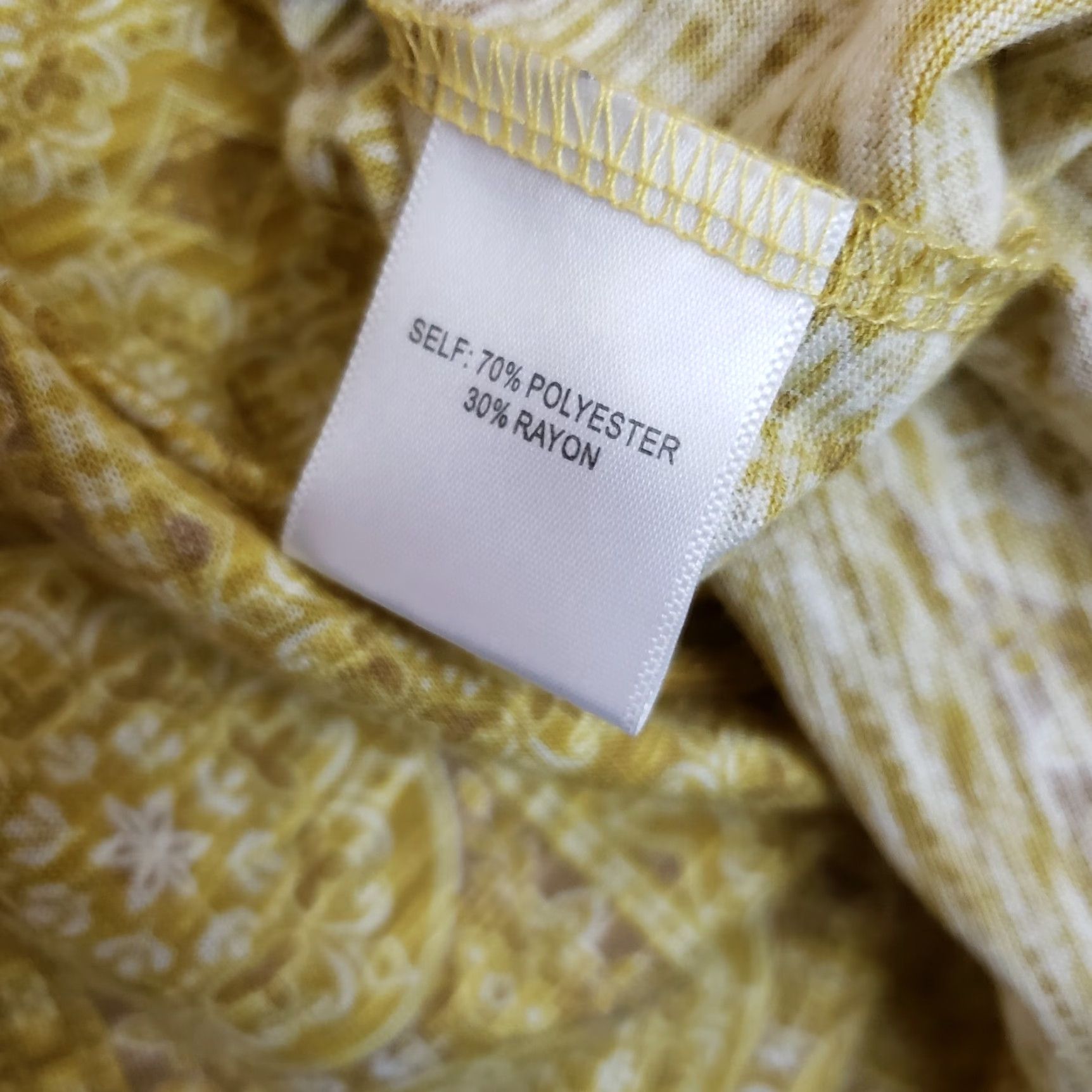 Vintage VINTAGE Rose + Olive Blouse 3/4 Sleeve Womens Large Yellow Brown Pullover Polyester Blend Shirt Womens Size L / US 10 / IT 46 - 6 Thumbnail
