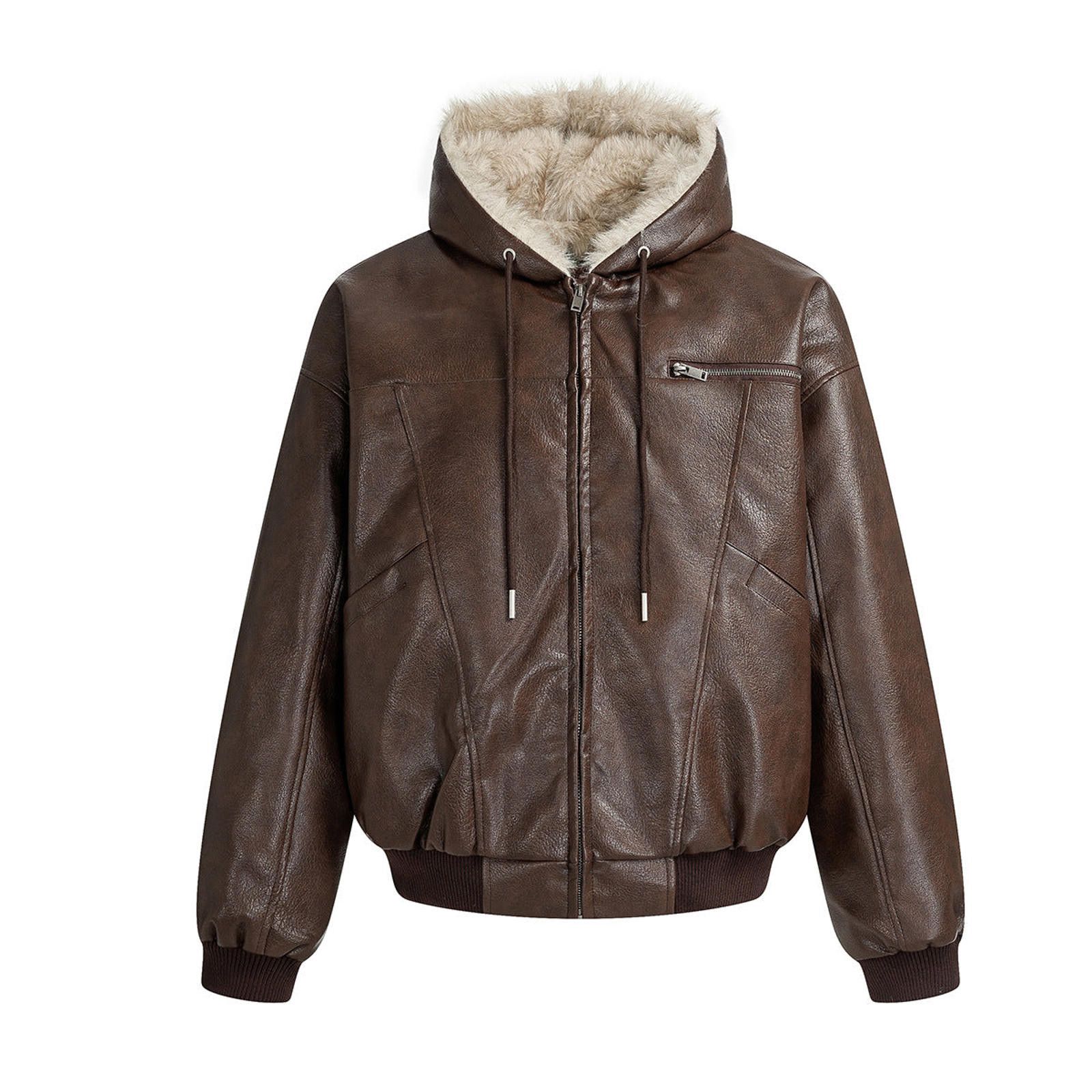 Japanese Brand Faux Fur Lined Leather Bomber Jacket Size US M / EU 48-50 / 2 - 2 Thumbnail
