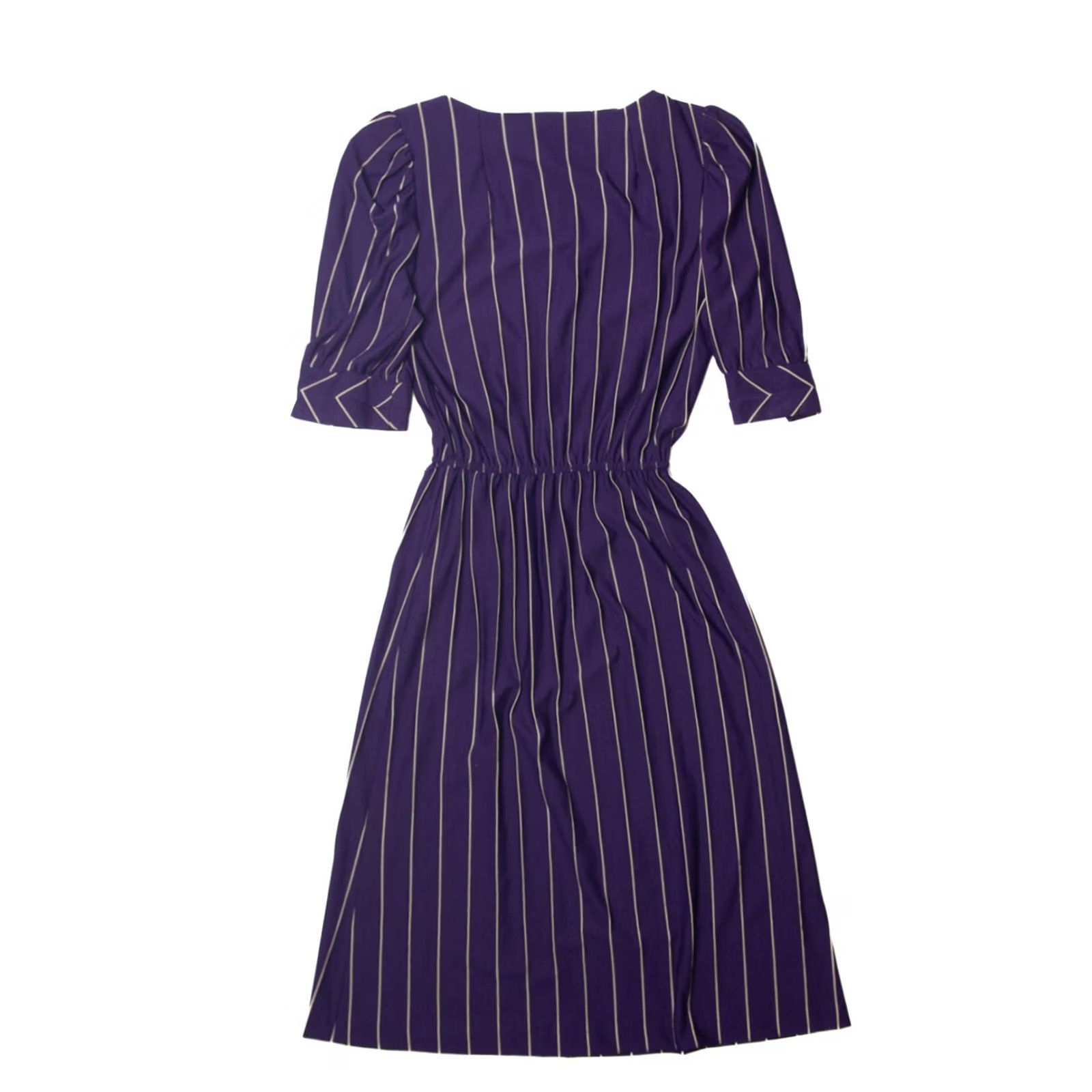 Pleasures VINTAGE Pleasure Purple Striped Dress Small Purple Dress Size S / US 4 / IT 40 - 3 Thumbnail