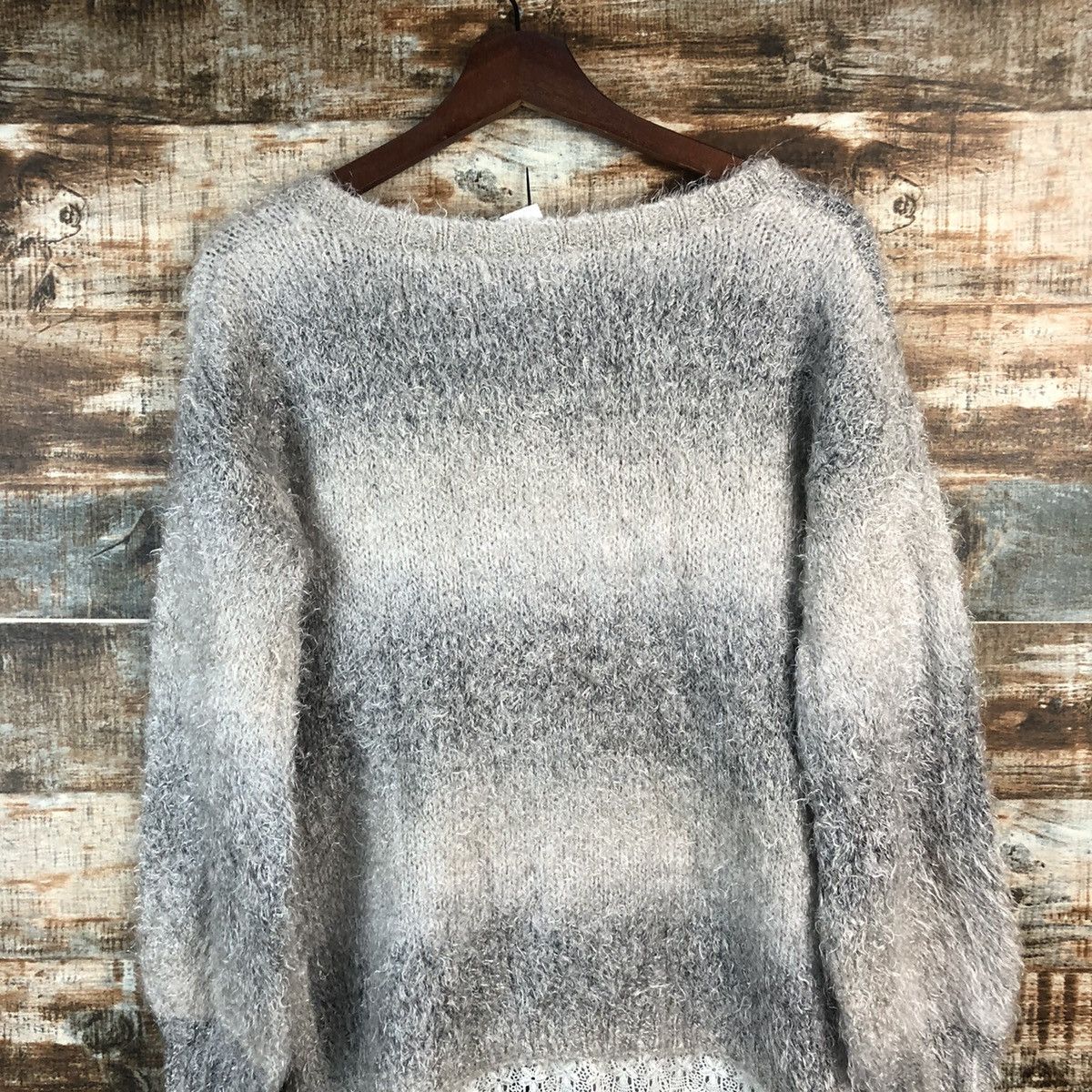 Vintage DL Ciqueto Ikka Gray shaggy fur Cardigan Knitwear #C531 Size L / US 10 / IT 46 - 12 Thumbnail