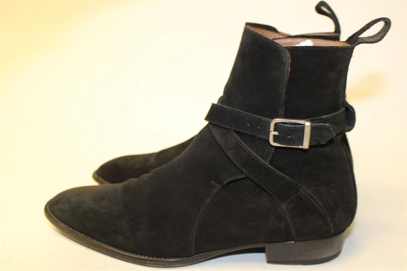 Genuine Leather Black Suede Jodhpur Boots Black 11 Leather Strap Buckle Size US 11 / EU 44 - 12 Thumbnail