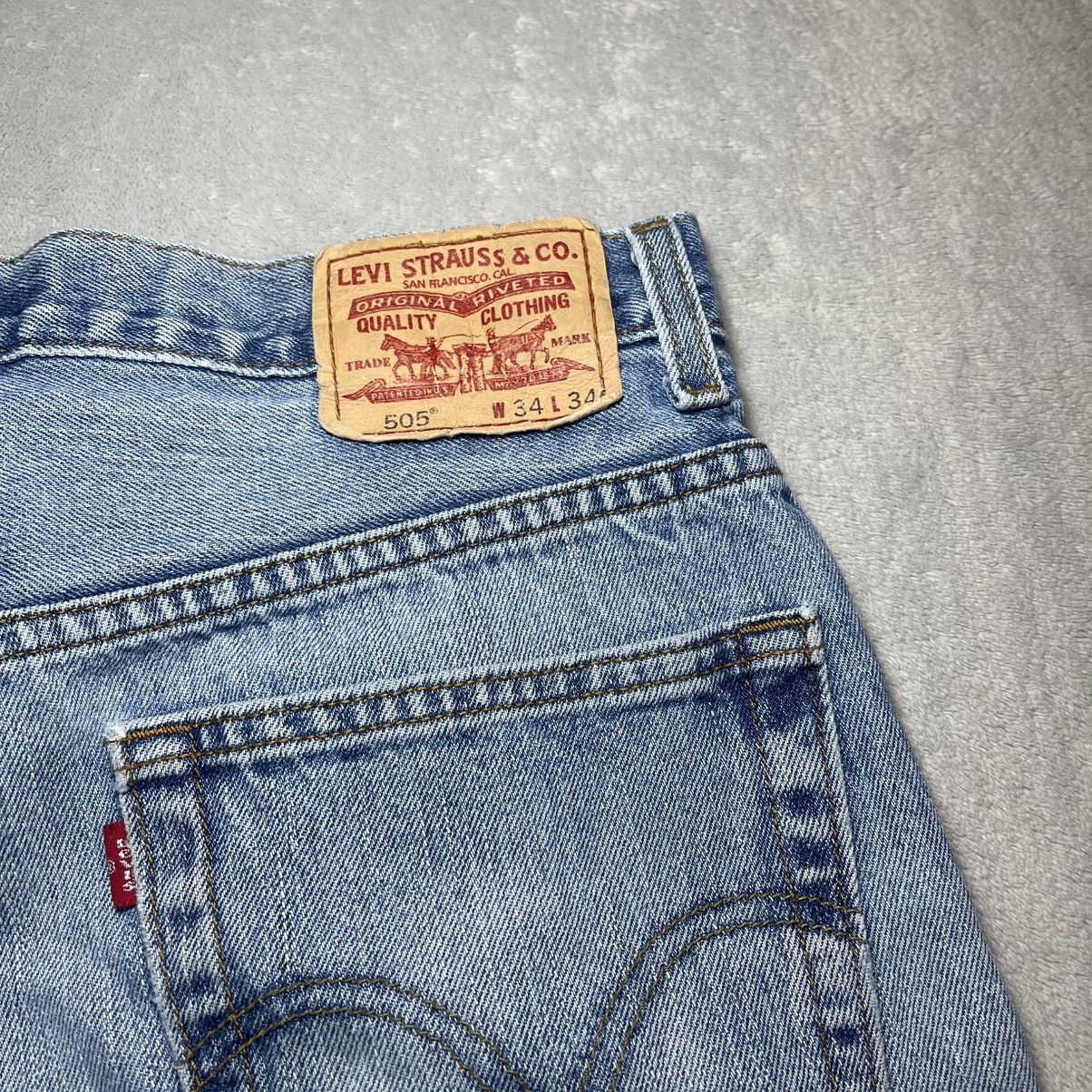 Levi's Levis 505 Regular Fit Jeans Mens 34x34 Blue Denim Straight Size US 33 - 6 Thumbnail