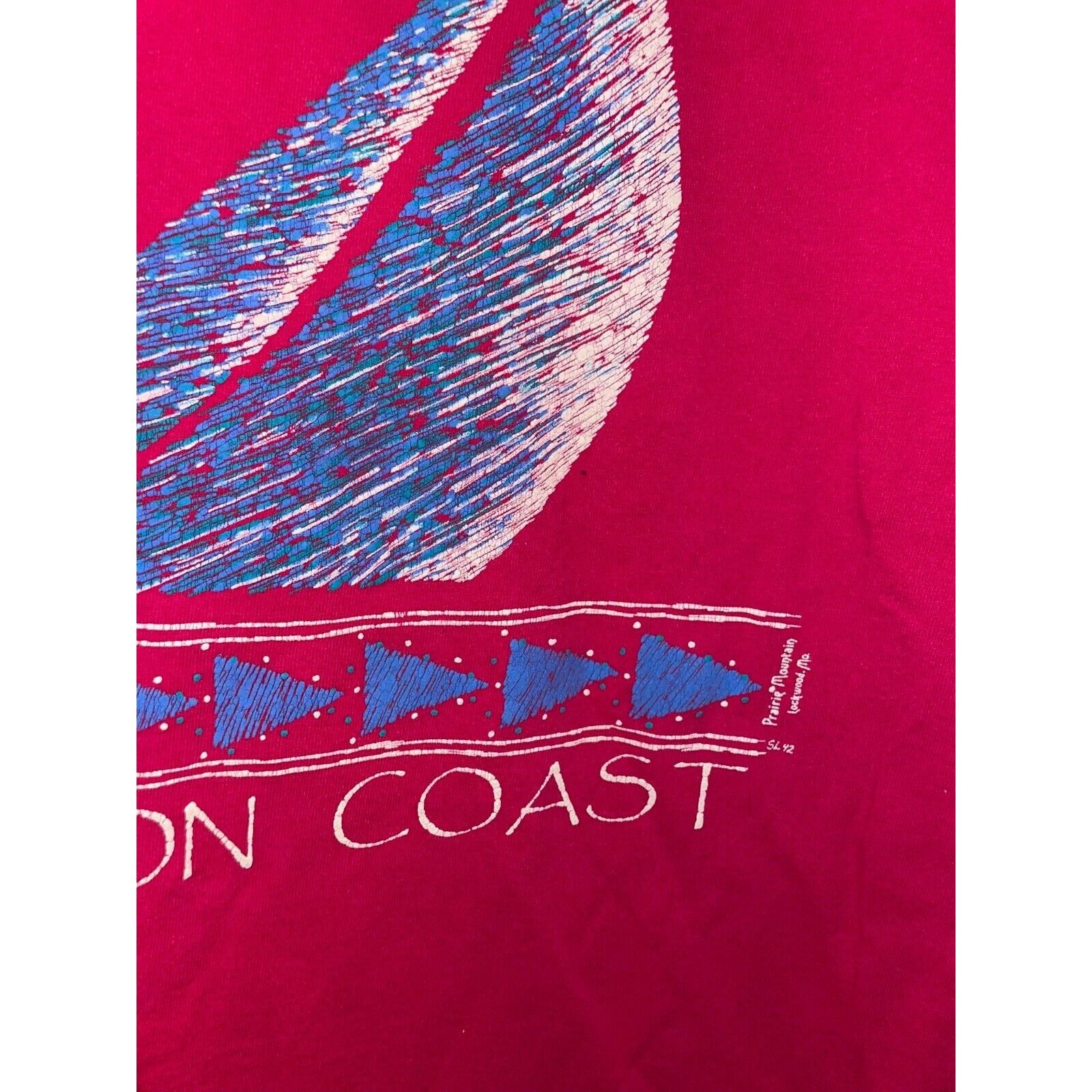 Fruit Of The Loom Vintage Oregon Coast Shirt Sailboat Sail Boat Pink Tee 90s X Size US XL / EU 56 / 4 - 5 Thumbnail