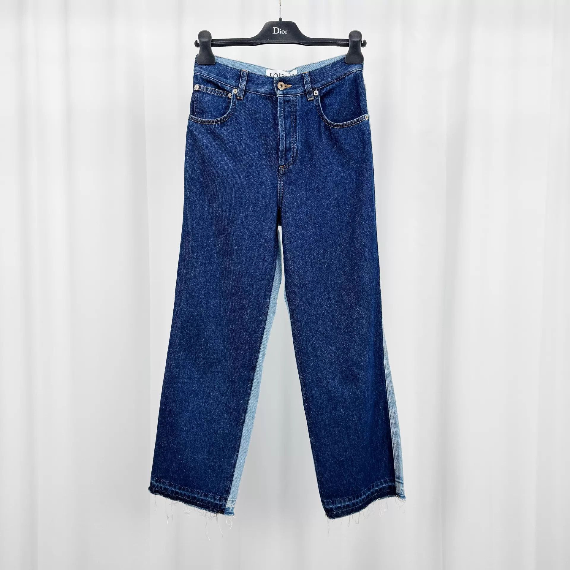 Loewe Loewe color blocked leather patch washed jeans 36 Size 25" / US 0 / IT 36 - 1 Thumbnail