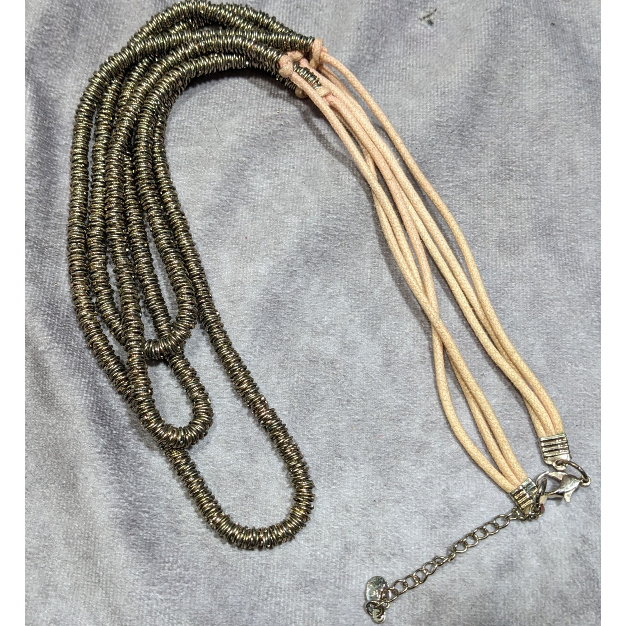 Other Vintage Boho Chic Metal Ring On Cord Layered Necklace Size ONE SIZE - 4 Thumbnail
