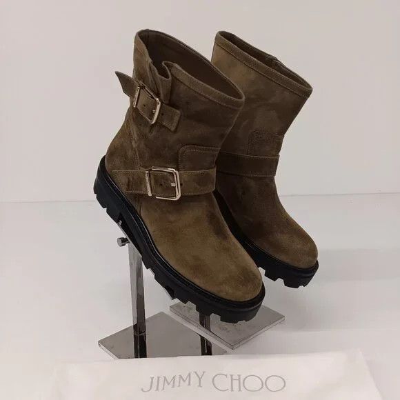 Jimmy Choo Jimmy Choo Youth II Caper Green Suede Ankle Boots - EU36/US6 Size US 6 / IT 36 - 1 Thumbnail