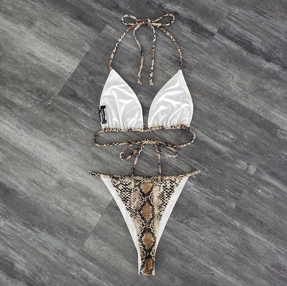 Designer Nude Snakeskin HC Bikini Set Size ONE SIZE - 2 Thumbnail