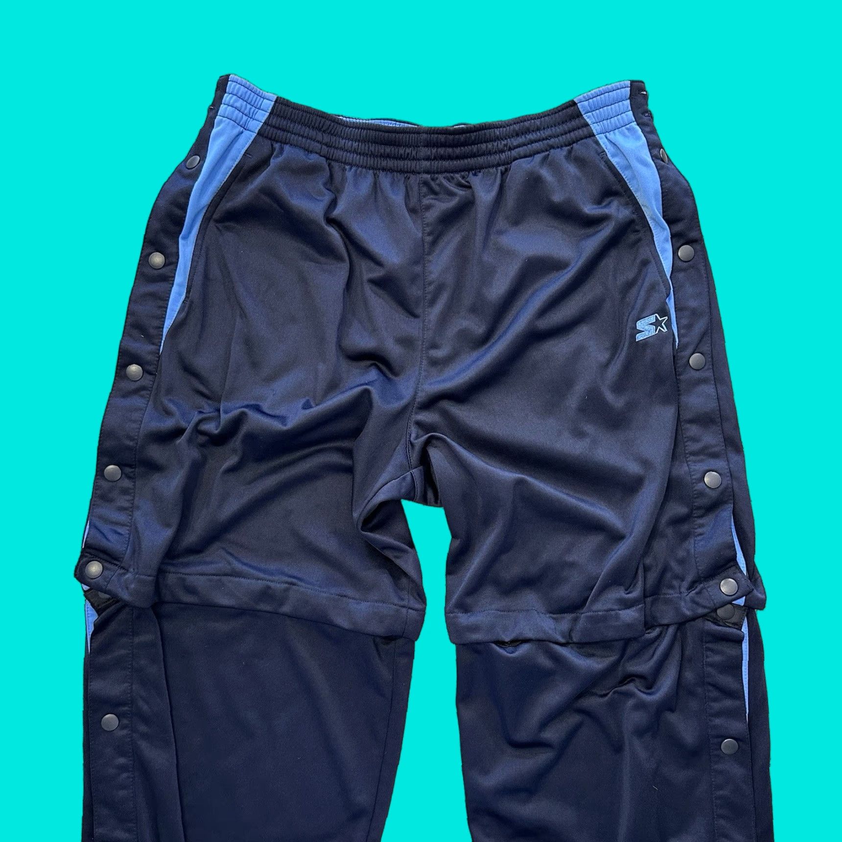 Starter Starter Track Pants Mens XL Navy Blue UNC 90s Y2K Vintage 2 in 1 Shorts Pants Size US 36 / EU 52 - 1 Thumbnail