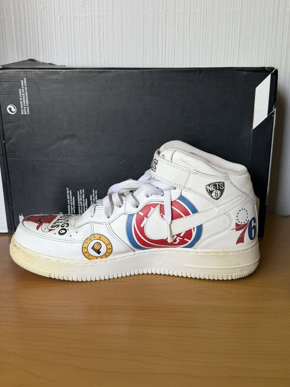 NBA × Nike × Supreme Nike Air Force 1 Mid Supreme NBA white Size US 12 / EU 45 - 8 Thumbnail