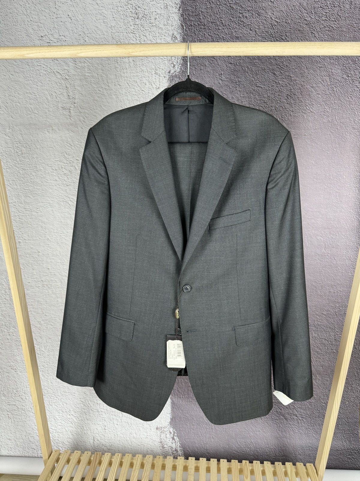 Nazareno Gabrielli BNWT Nazareno Gabrielli 2 pcs Panda grey 2 button wool suit Size 44R - 1 Thumbnail