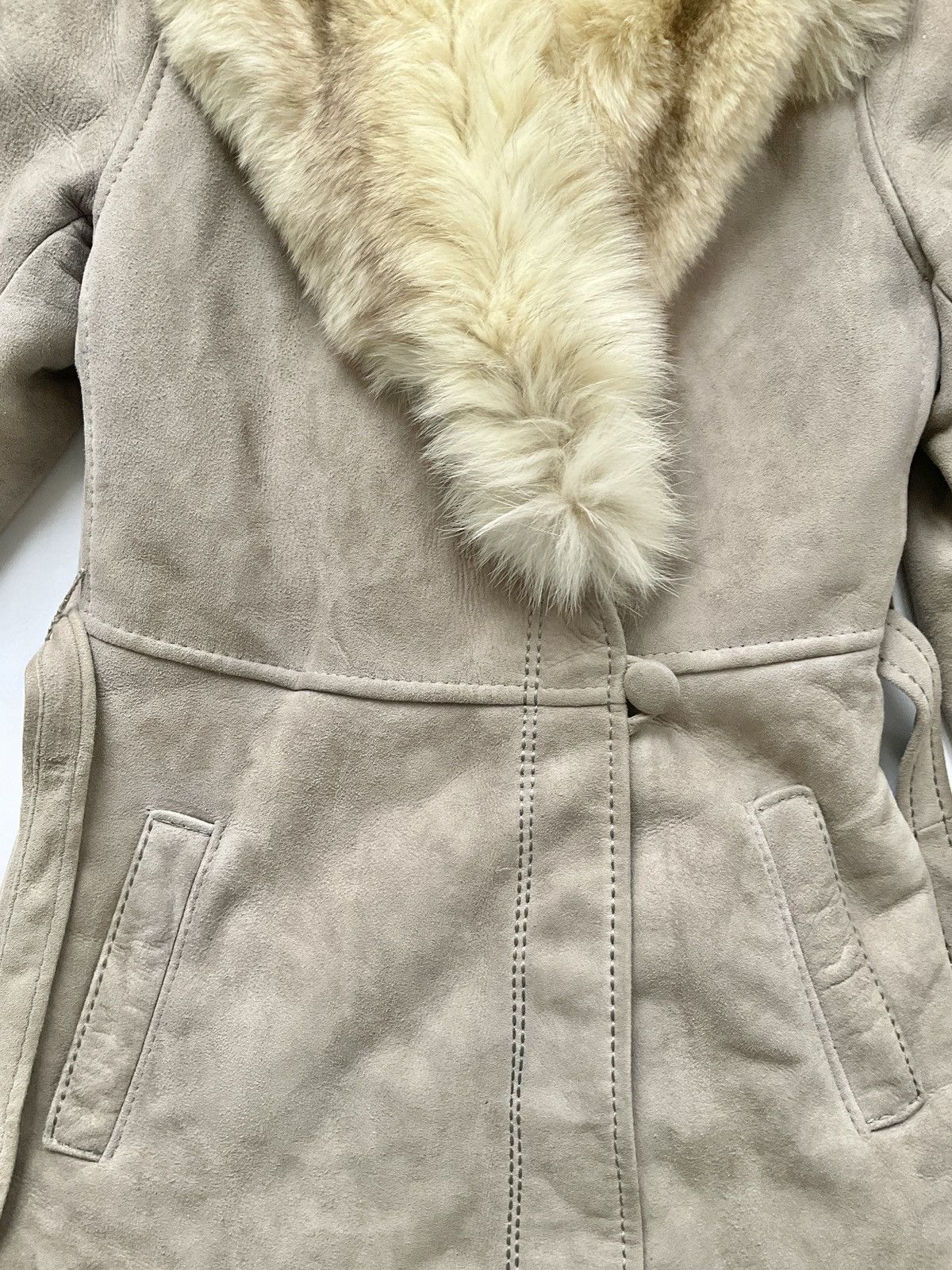 Vintage Vintage daim coat with grey lining and fur collar Size M / US 6-8 / IT 42-44 - 10 Thumbnail