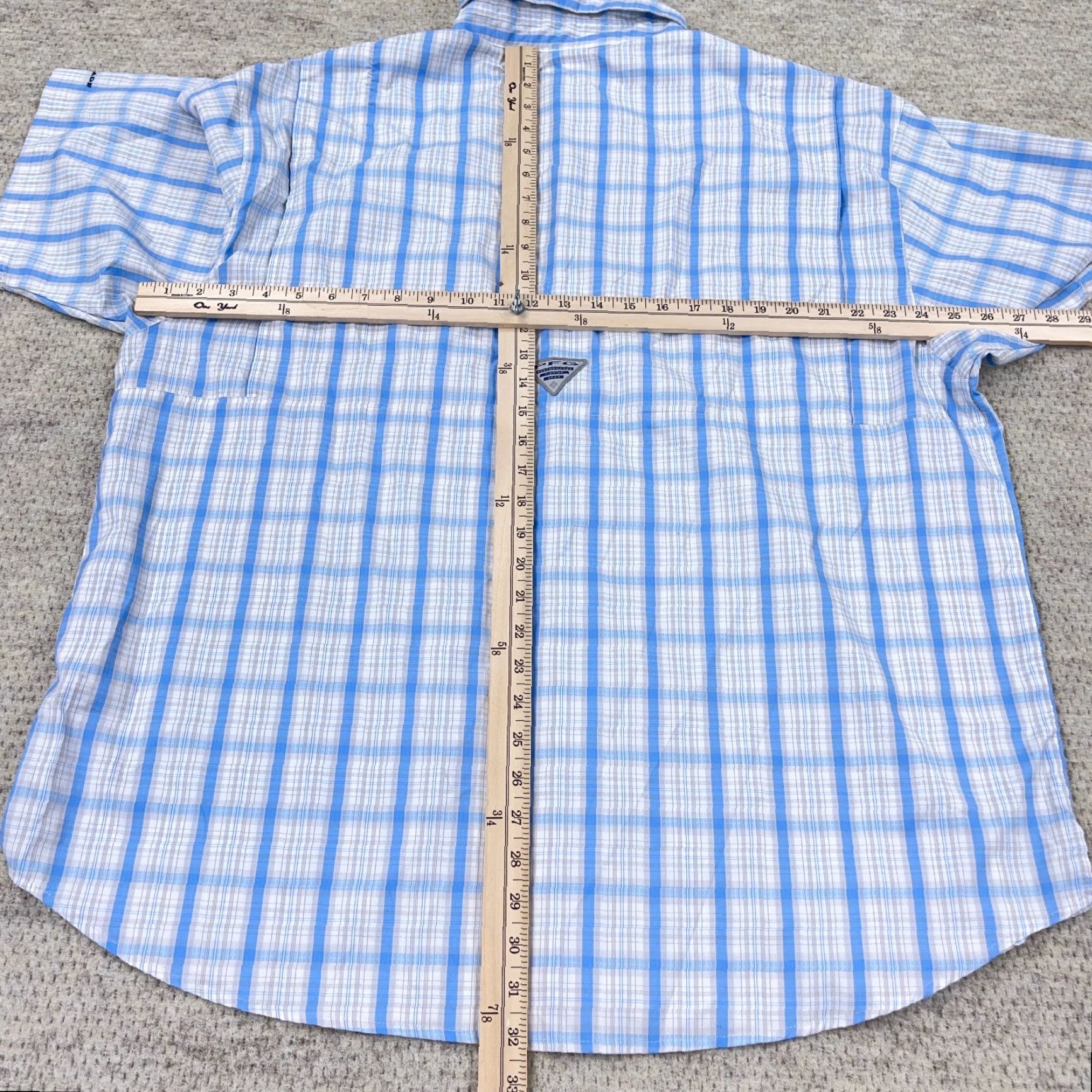 Vintage Columbia PFG Shirt Men 2XL Blue White Plaid Button Up Performance Fishing Camp Size US XXL / EU 58 / 5 - 7 Thumbnail