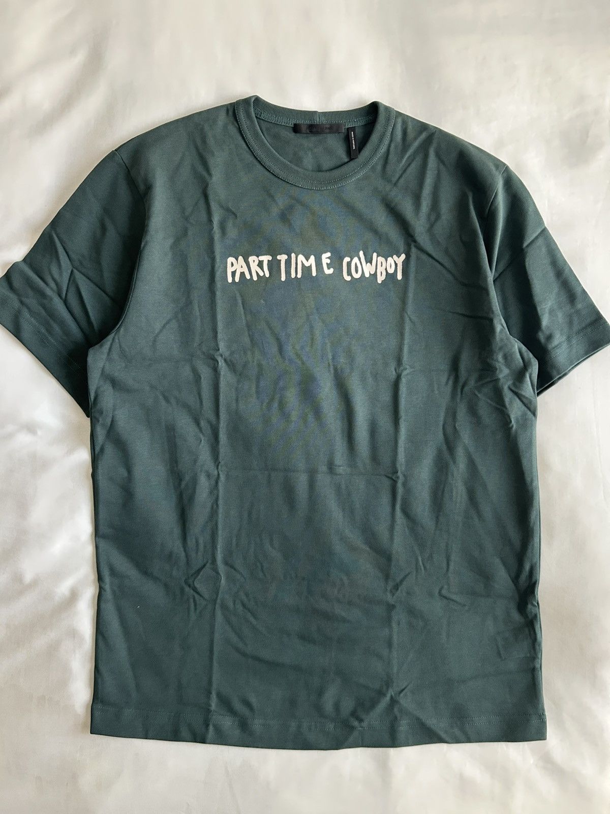 Helmut Lang Helmut Lang Green Scribbled Cowboy Shirt Part Time Size US S / EU 44-46 / 1 - 2 Thumbnail