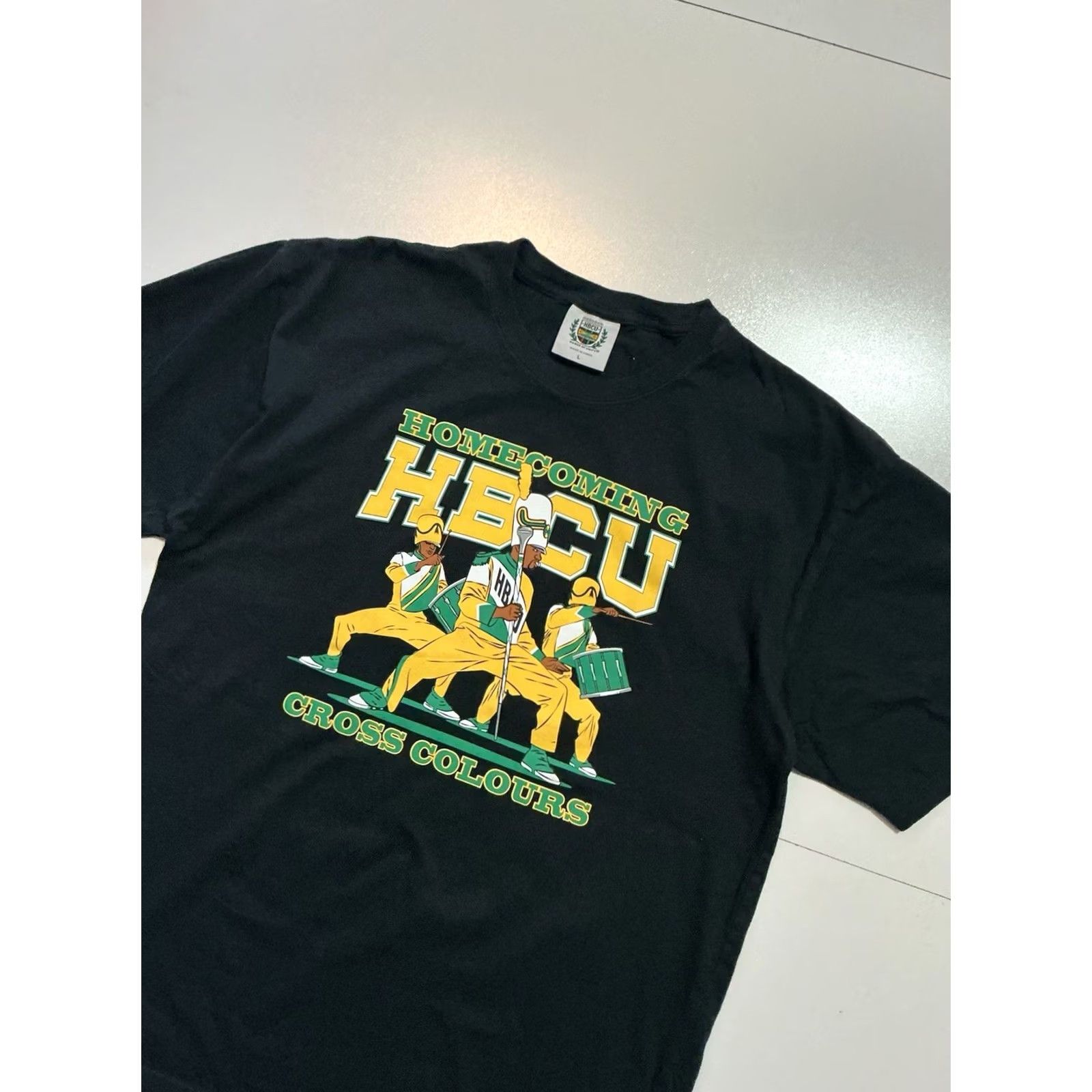 Vintage Cross Colours HBCU Homecoming Power Of Unity Black Graphic S/S T-Shirt Sz L Mens Large Size US L / EU 52-54 / 3 - 3 Thumbnail