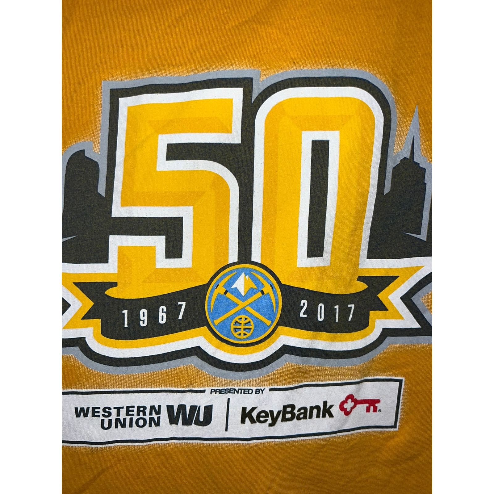 NBA NBA Denver Nuggets Schedule Shirt Tee Basketball Yellow XL Size US XL / EU 56 / 4 - 3 Thumbnail