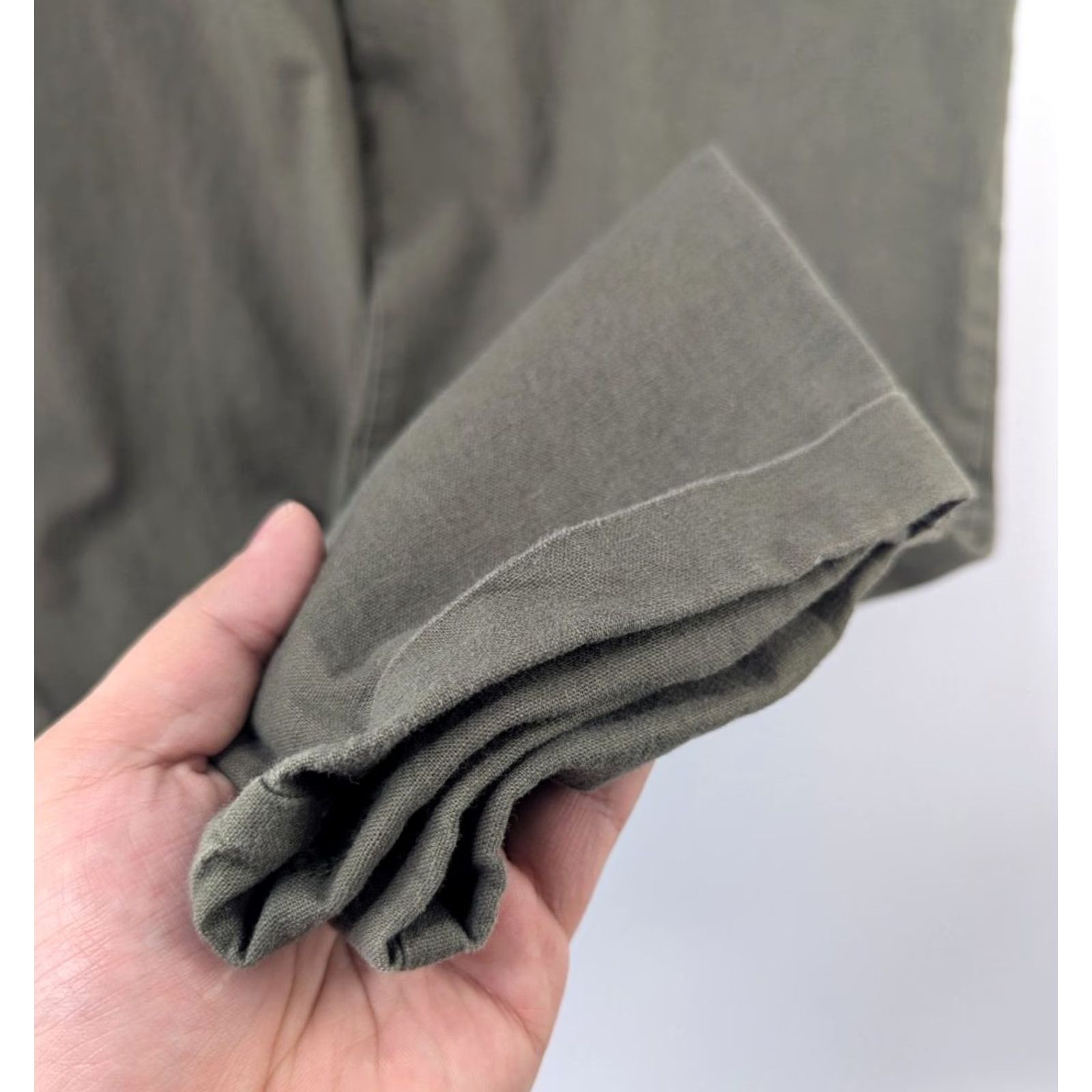 J.Crew J. Crew Factory Linen Blend Pull-On Pants Green Size 8 Cuffed Ankle Womens Size 30" / US 8 / IT 44 - 3 Thumbnail
