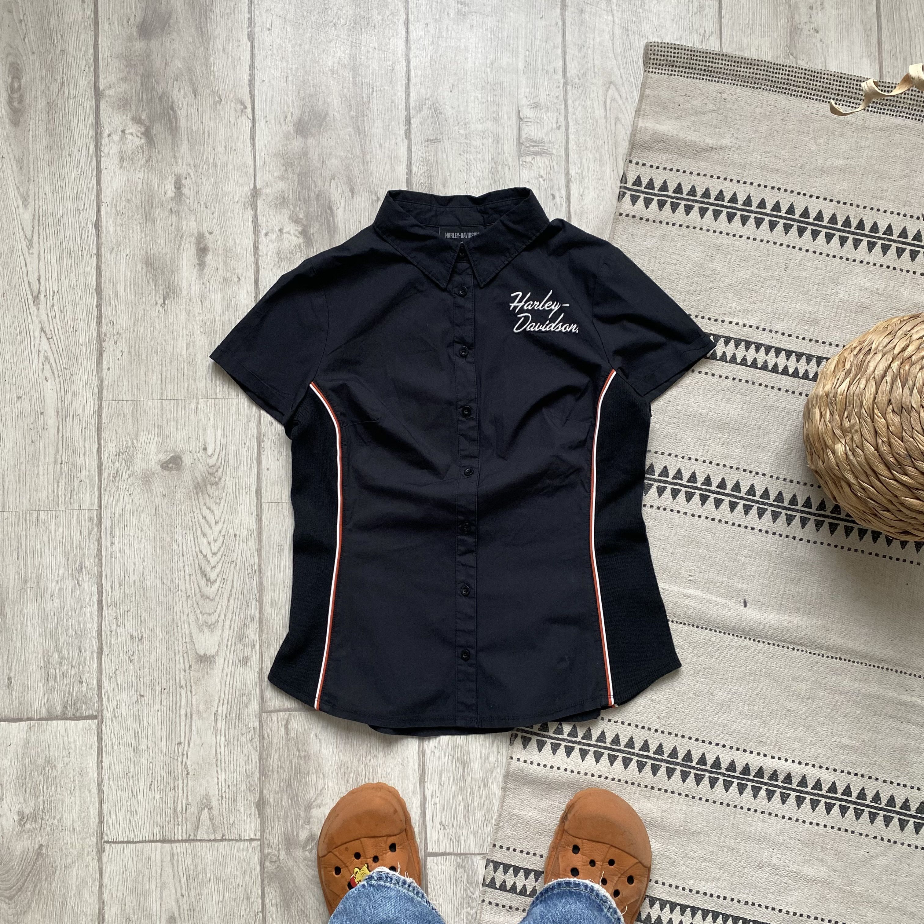 Harley Davidson 🏍️ Vintage 00s Harley Davidson Shirt blouse Big Logo Y2K Size M / US 6-8 / IT 42-44 - 2 Thumbnail