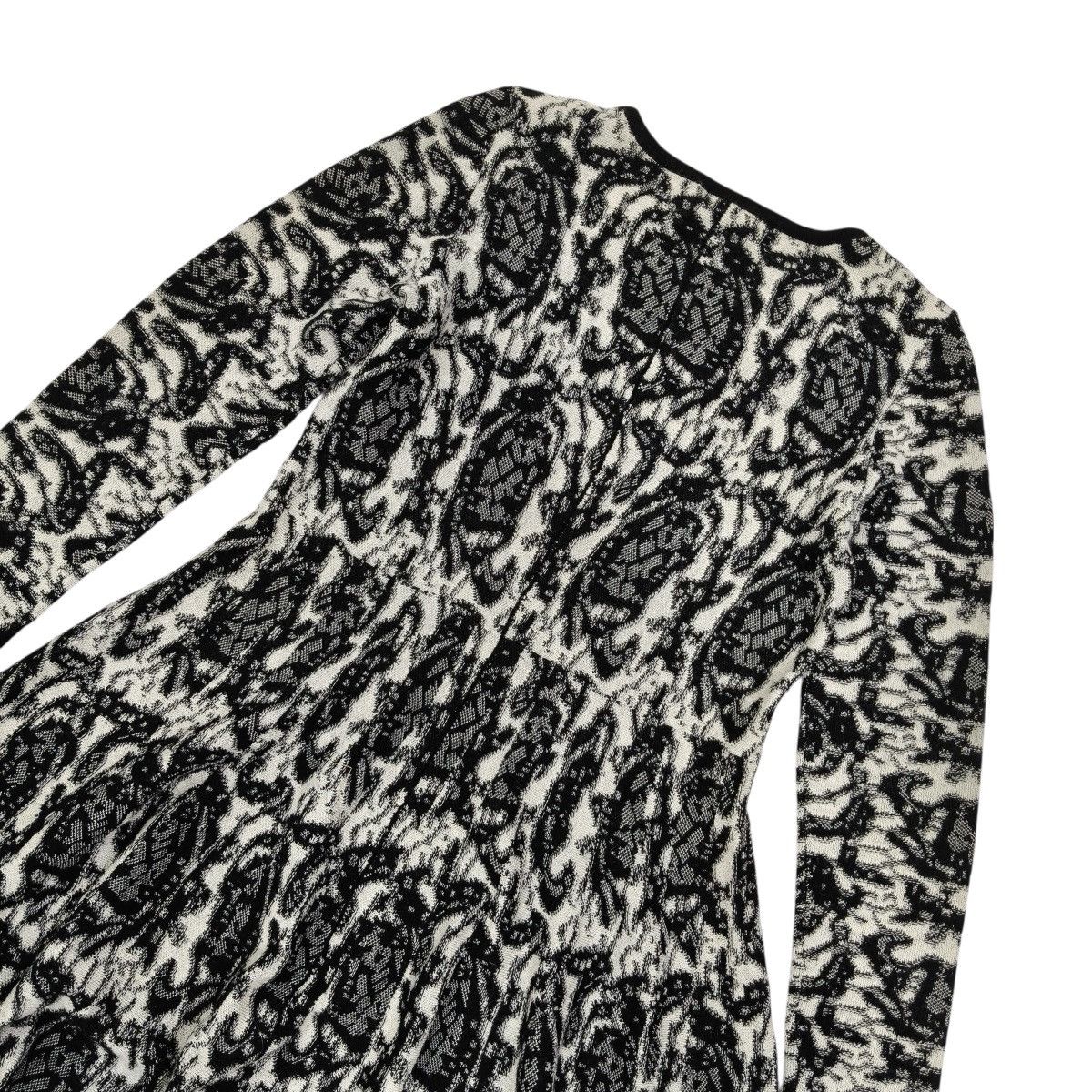 DKNY DKNY Black White Patterned Knit Long Sleeve Dress Size S / US 4 / IT 40 - 8 Thumbnail