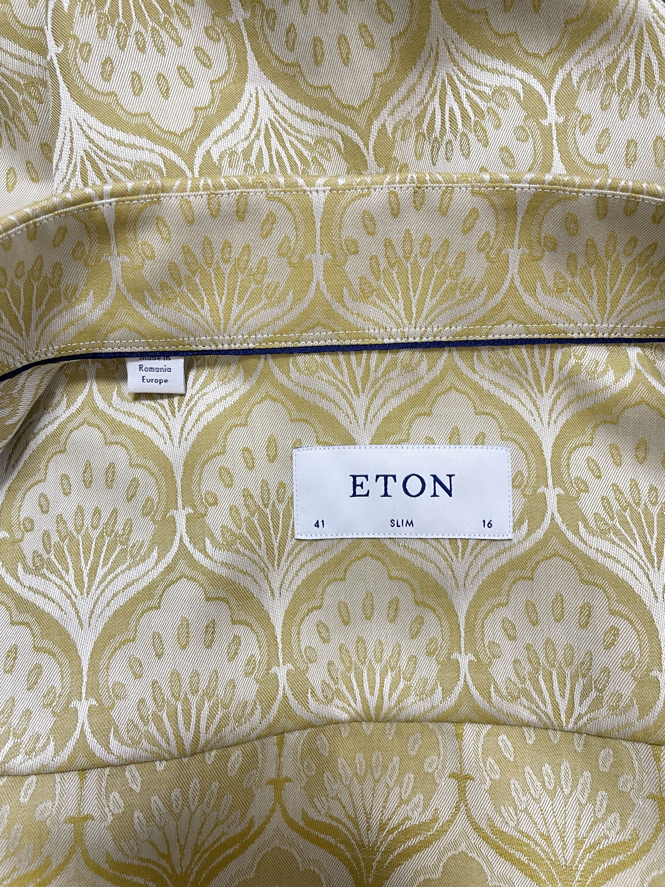 Eton ETON Signature Twill Tuxedo Shirt Art-Deco Jacquard Evening Size US L / EU 52-54 / 3 - 12 Thumbnail