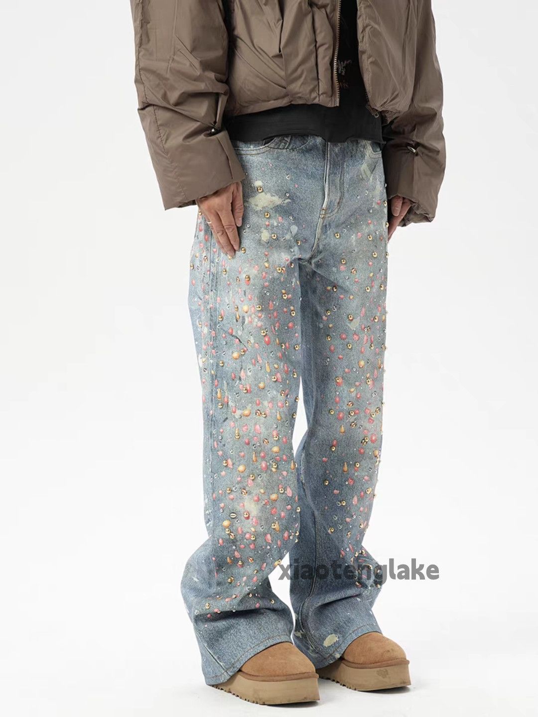 Jean ltx vintage washed faded digital print skate hiphop jeans Size US 36 / EU 52 - 5 Thumbnail