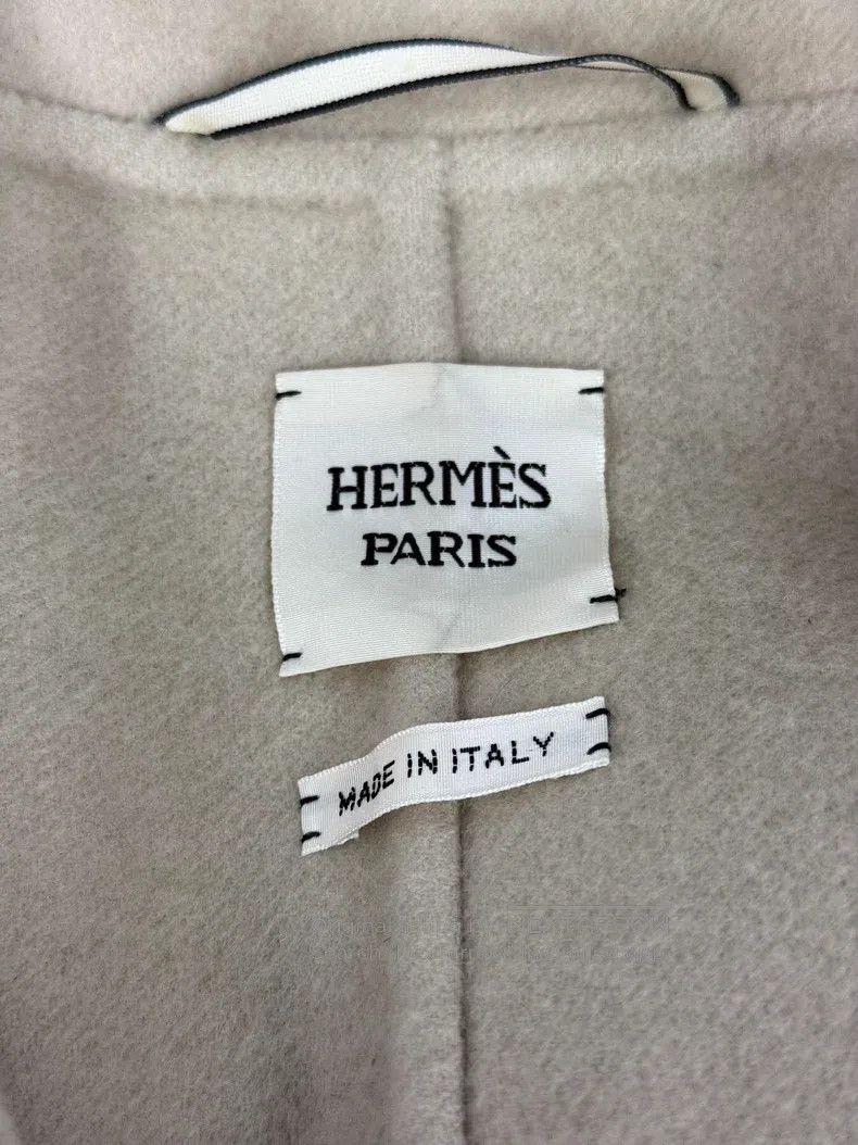 Hermes Hermes Oatmeal color lapel cashmere coat Size XS / US 0-2 / IT 36-38 - 4 Thumbnail