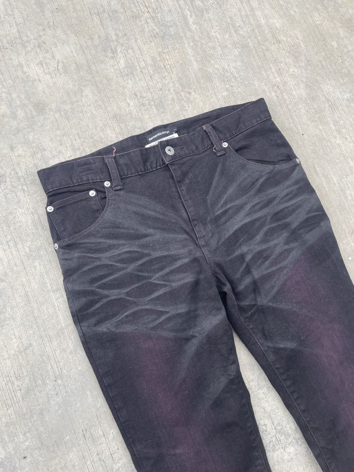 Japanese Brand 💥RARE💥2000s JAPANESE BRAND SEMANTIC DESIGN WAX SKINNY JEANS Size US 32 / EU 48 - 2 Thumbnail