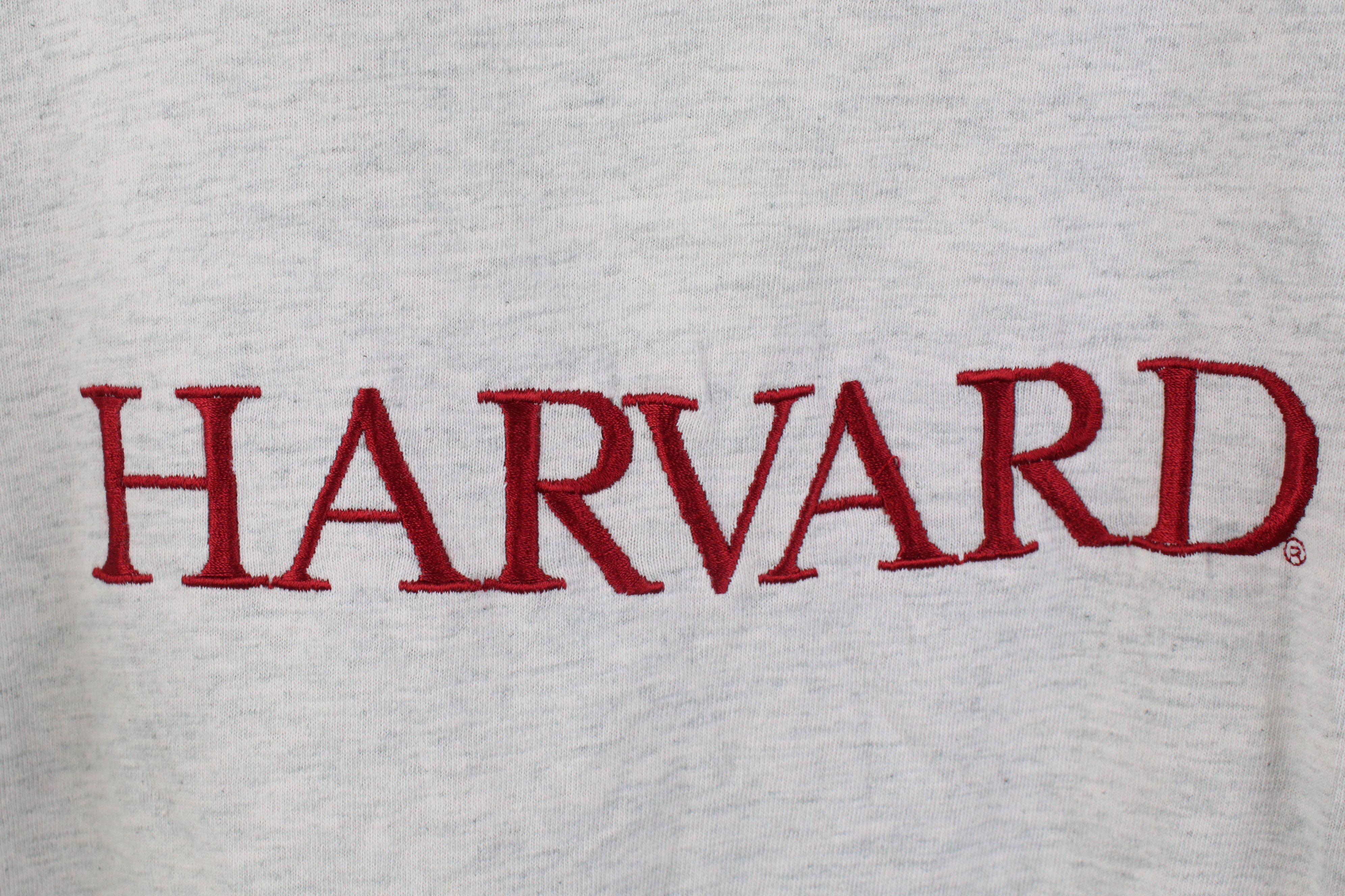 Vintage Vintage 90s Harvard University Short Sleeve T-Shirt Gray USA Size US XL / EU 56 / 4 - 4 Thumbnail