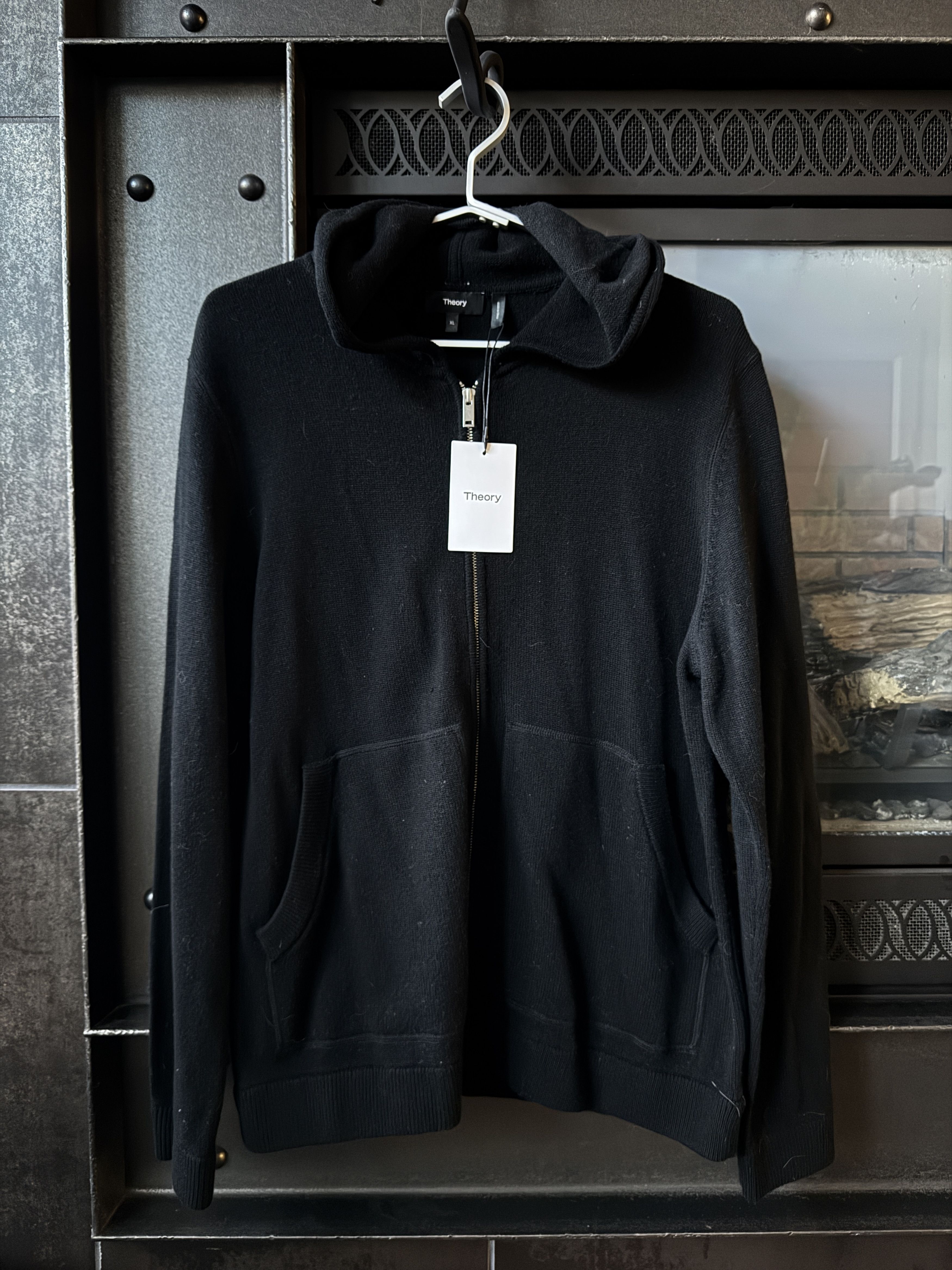 Theory Wool / Cashmere Theory Zip Front Sweater Hoodie Size US XL / EU 56 / 4 - 1 Thumbnail
