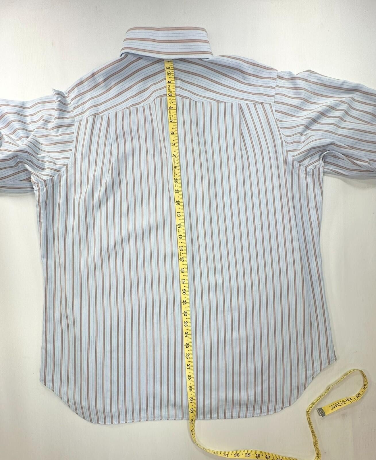 GianMarco Venturi Ventura Striped Tailored L/S Oxford Blue Mens XL Size US XL / EU 56 / 4 - 3 Thumbnail