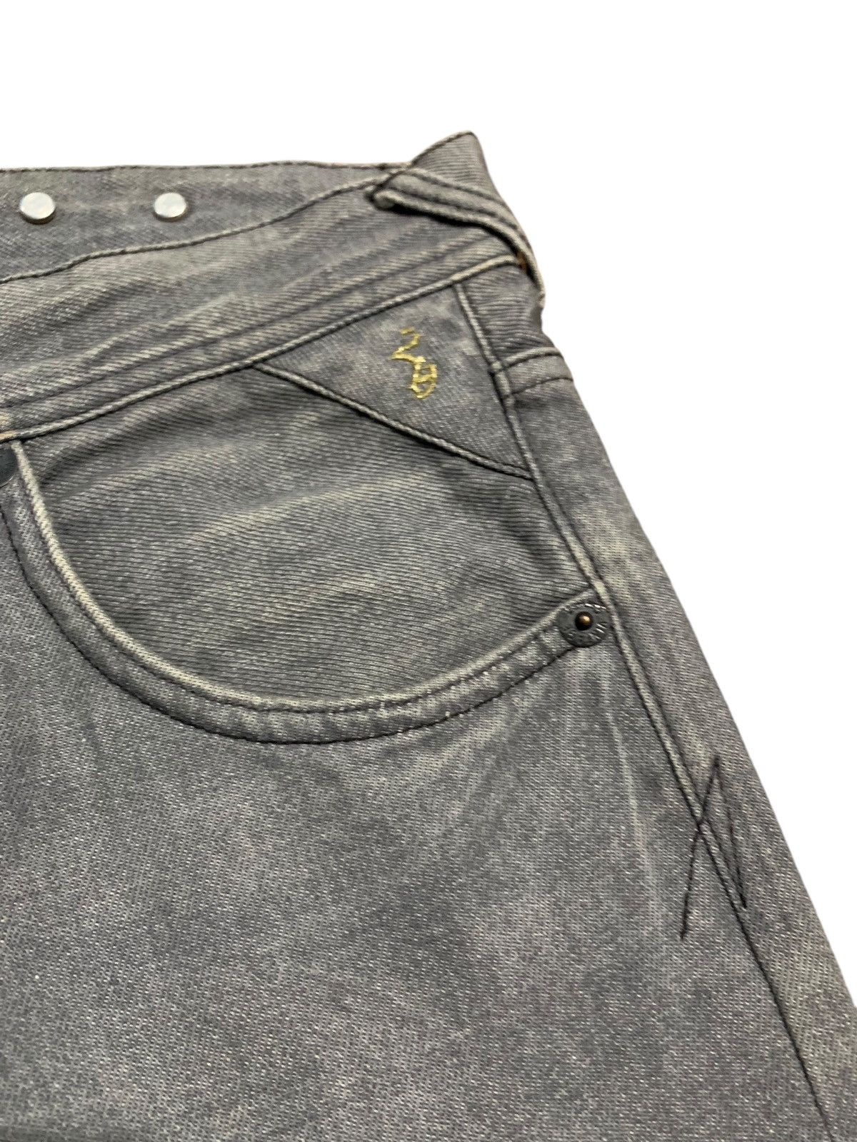 291295=Homme 291295 Homme leather cowhide part straight fit jeans Size US 33 - 8 Thumbnail